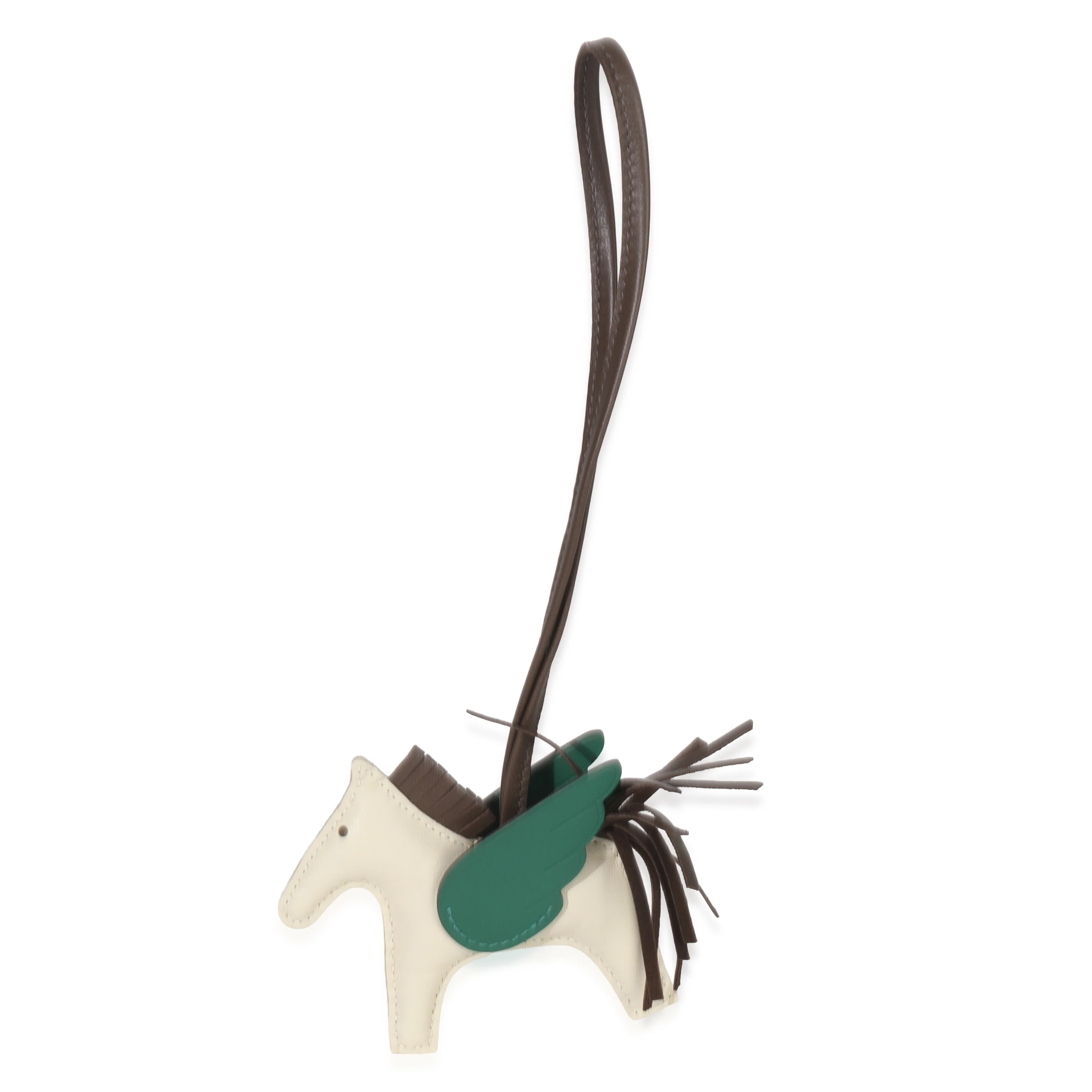 Craie Chocolate Vert Moyen Milo Lambskin Grigri Rodeo Pegase Charm PM