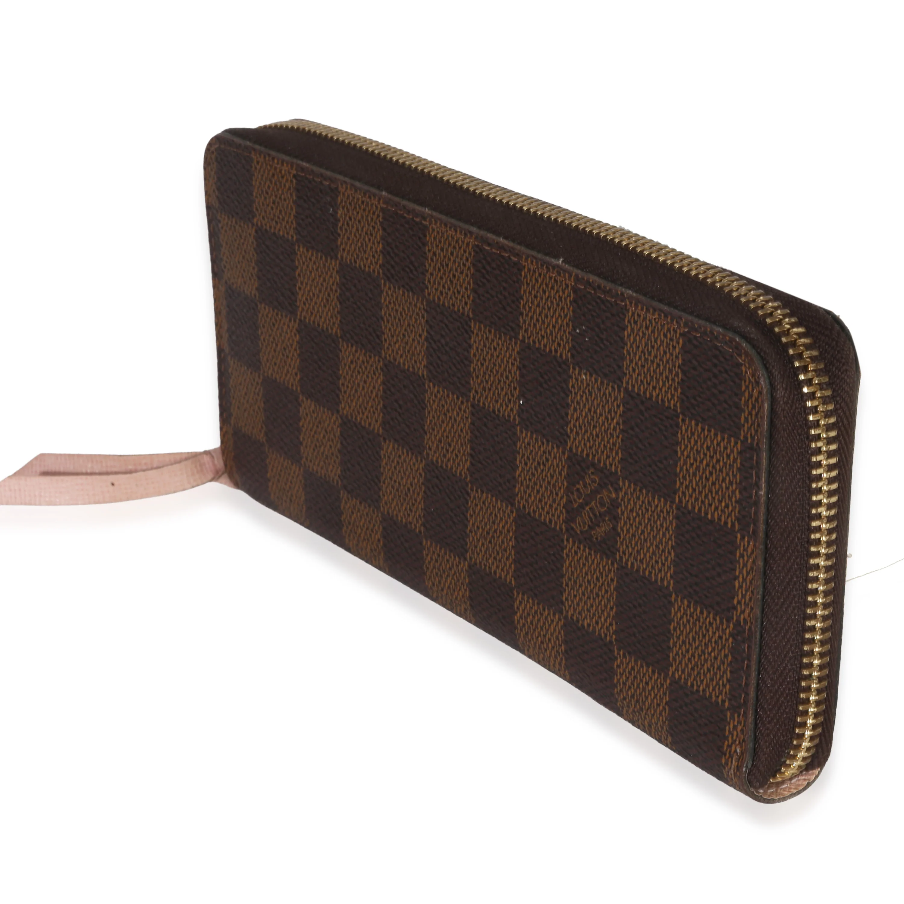 Rose Ballerine Damier Ebene Canvas Clemence Zippy Wallet - Image 2