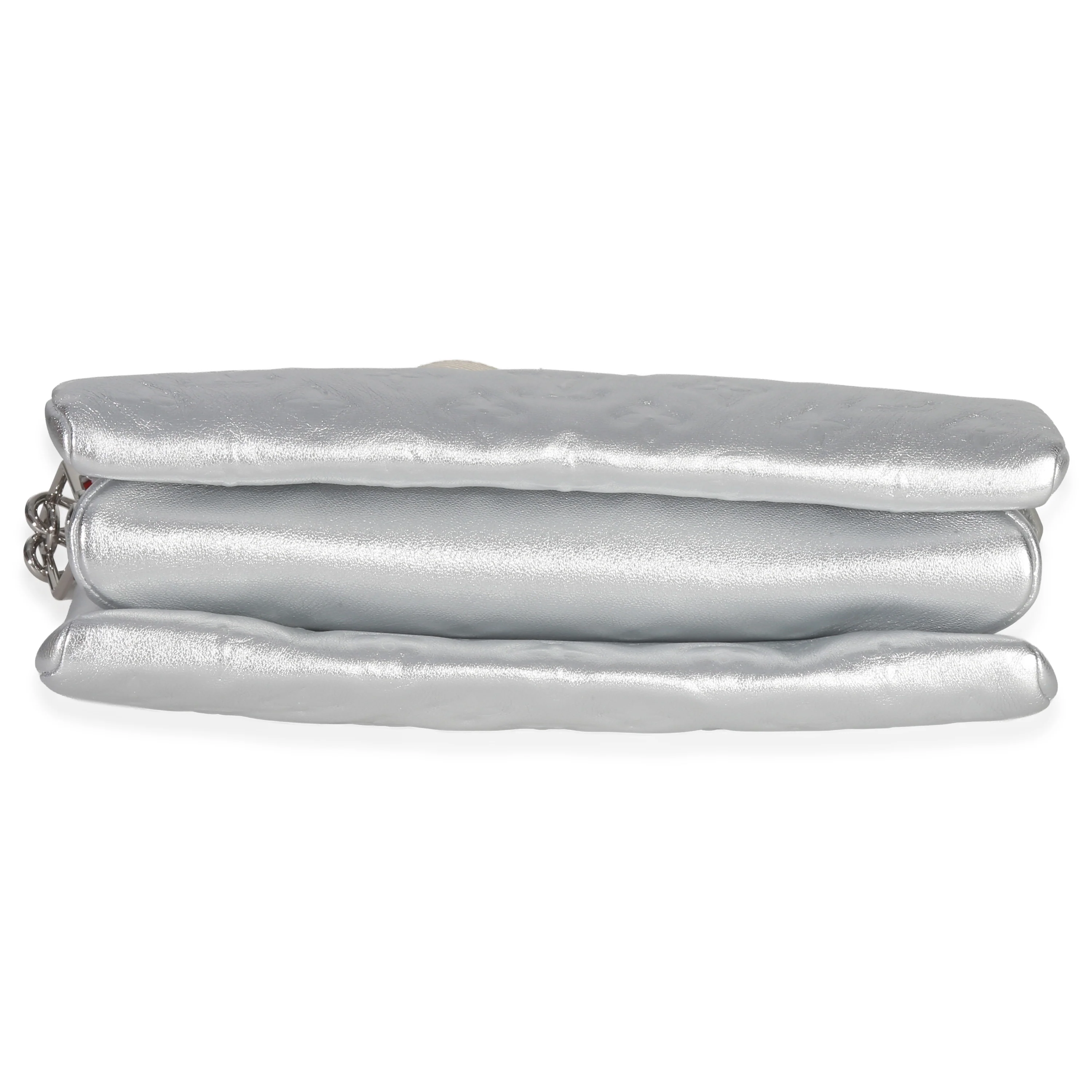 Silver Metallic Monogram Embossed Lambskin Coussin PM - Image 5