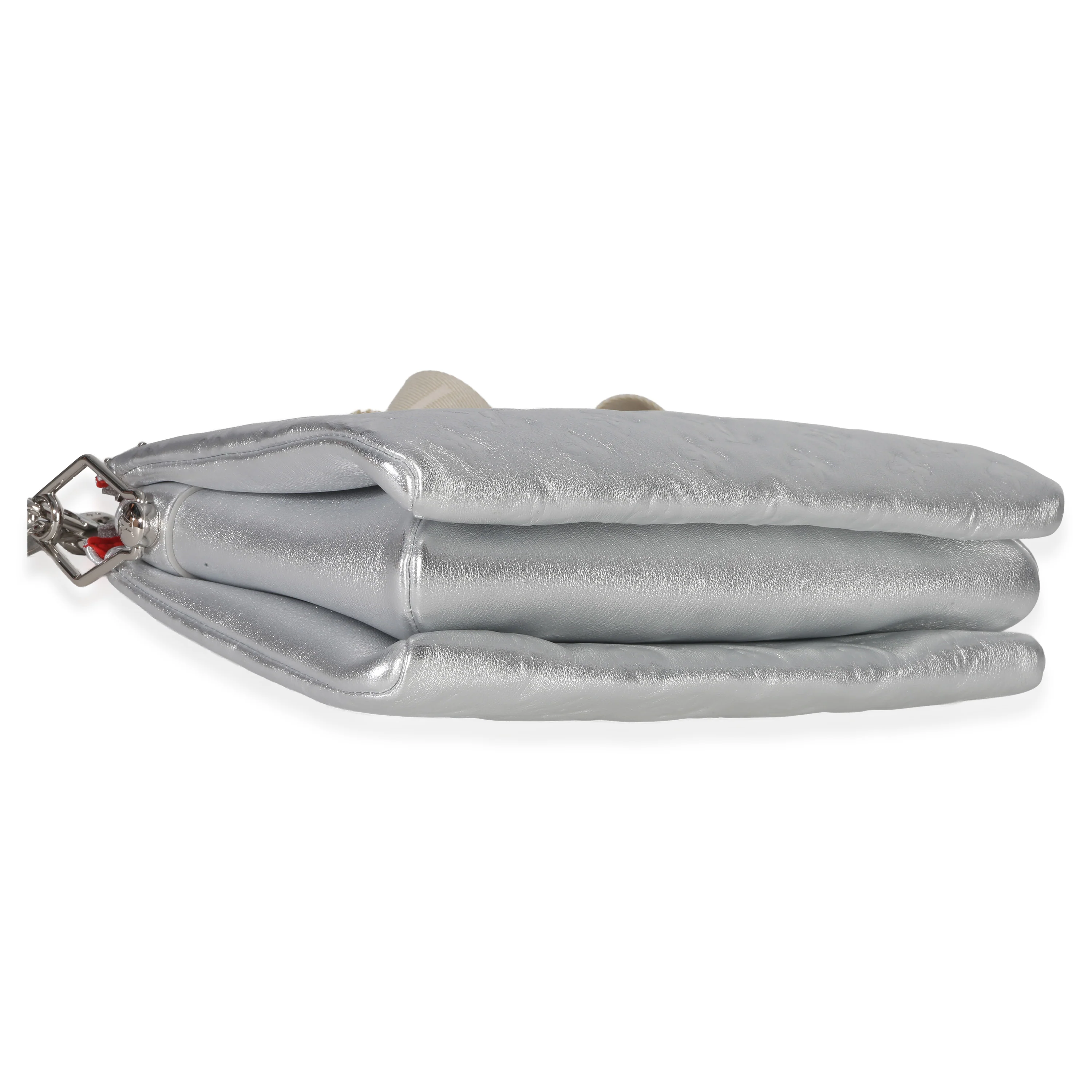 Silver Metallic Monogram Embossed Lambskin Coussin PM - Image 6