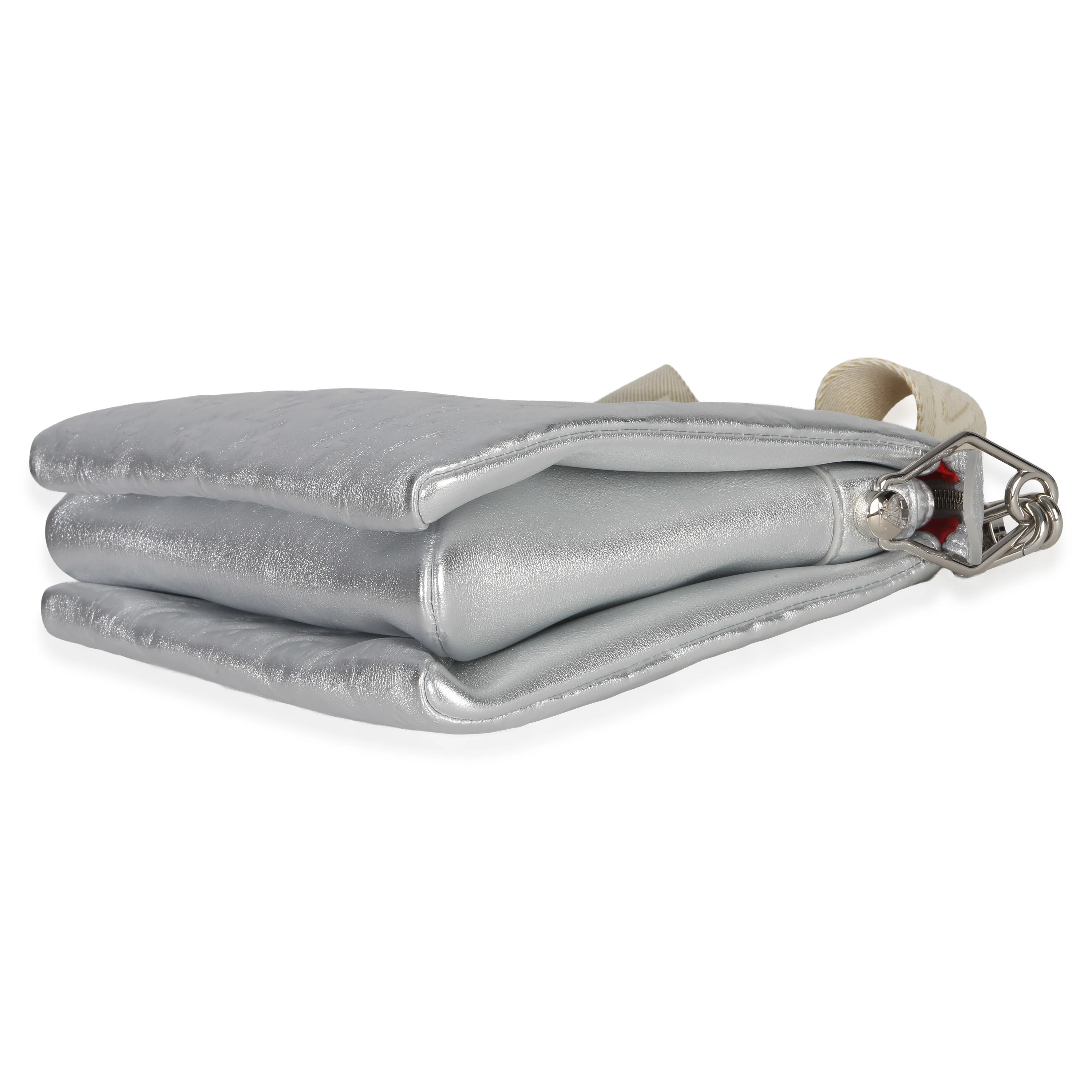 Silver Metallic Monogram Embossed Lambskin Coussin PM - Image 7