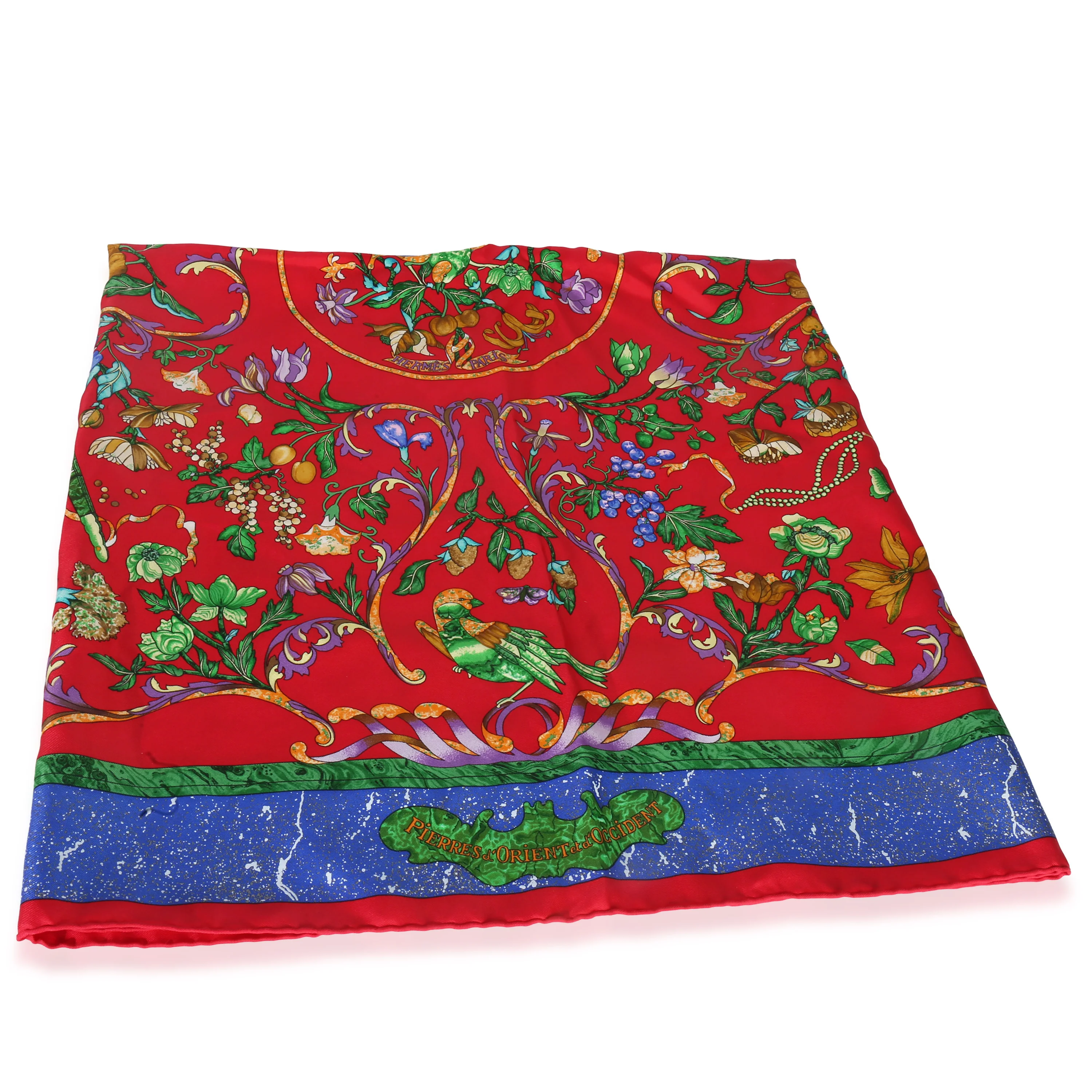 Red Silk Pierres dOrient et dOccident Scarf 90 - Image 2