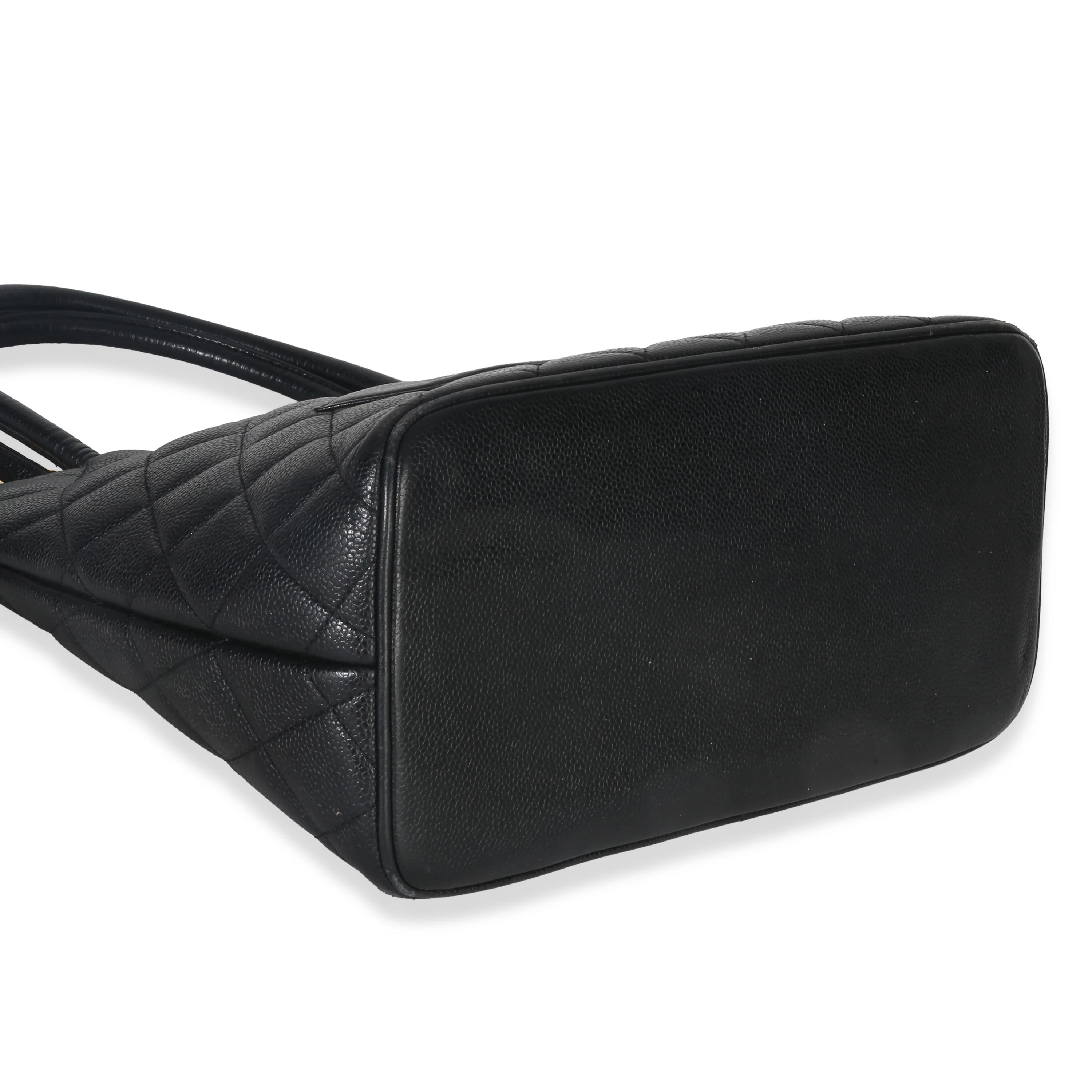 Vintage Black Quilted Caviar Medallion Tote - Image 6