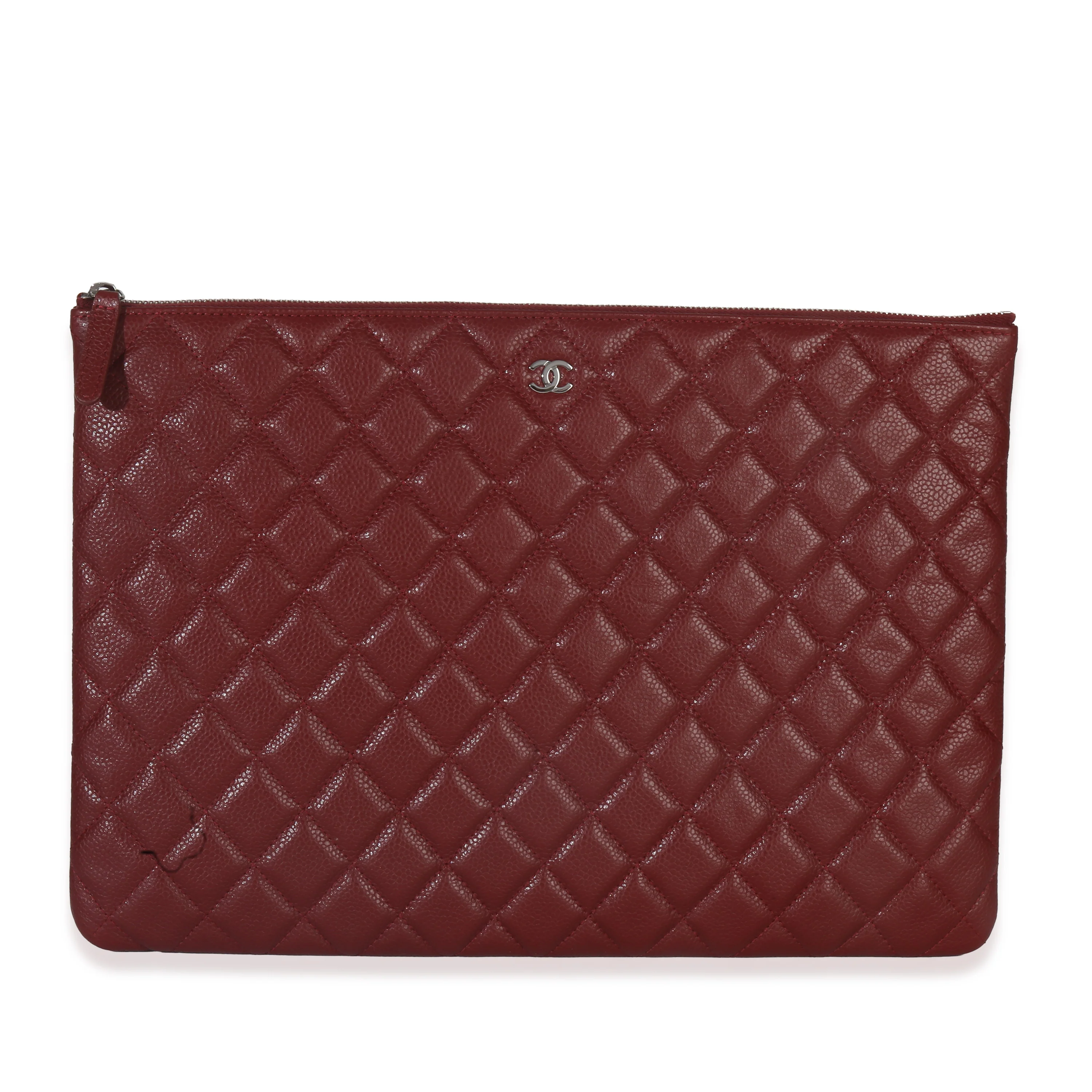 Red Quilted Caviar Large Classic O-Case