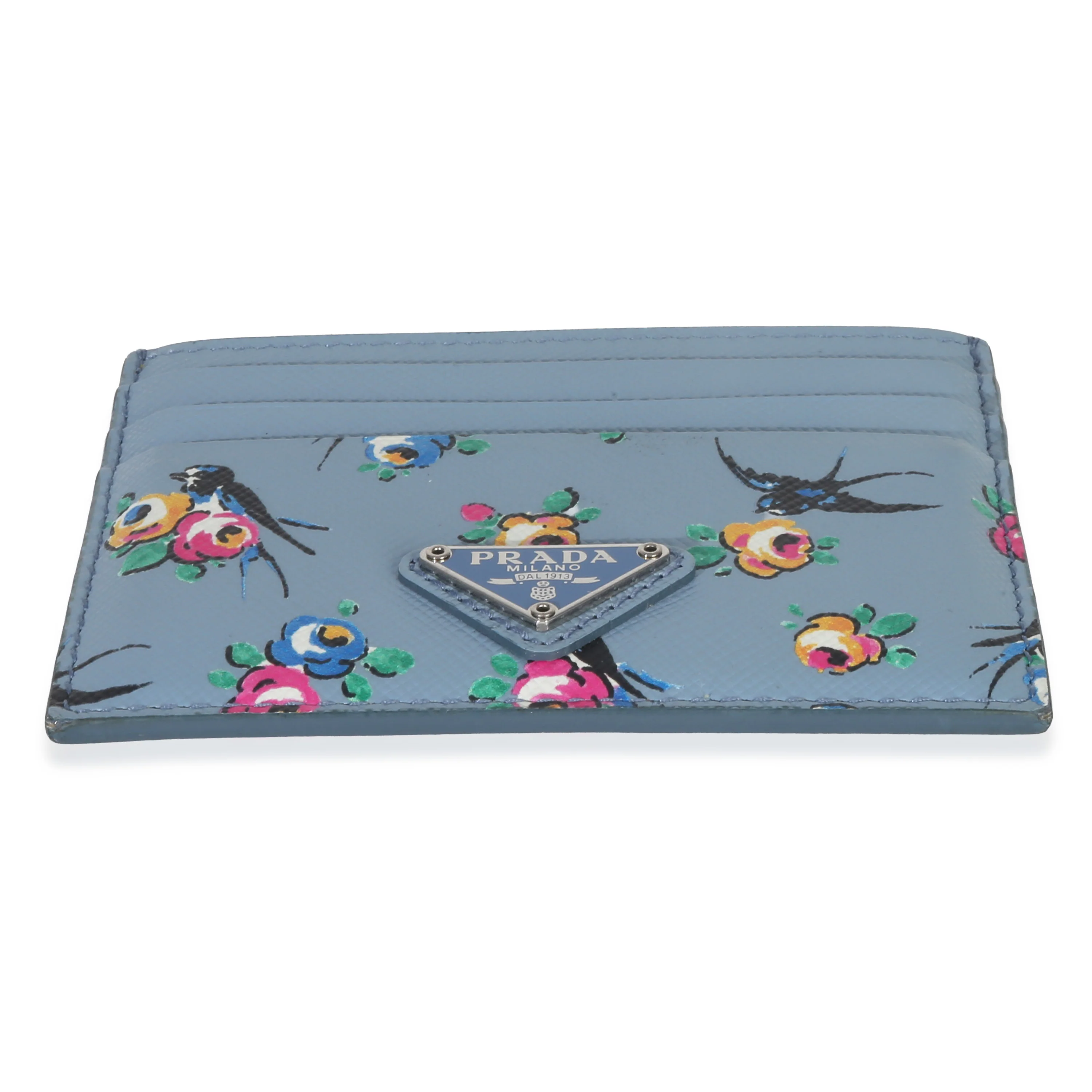 Light Blue Astral Swallow Saffiano Card Holder - Image 5