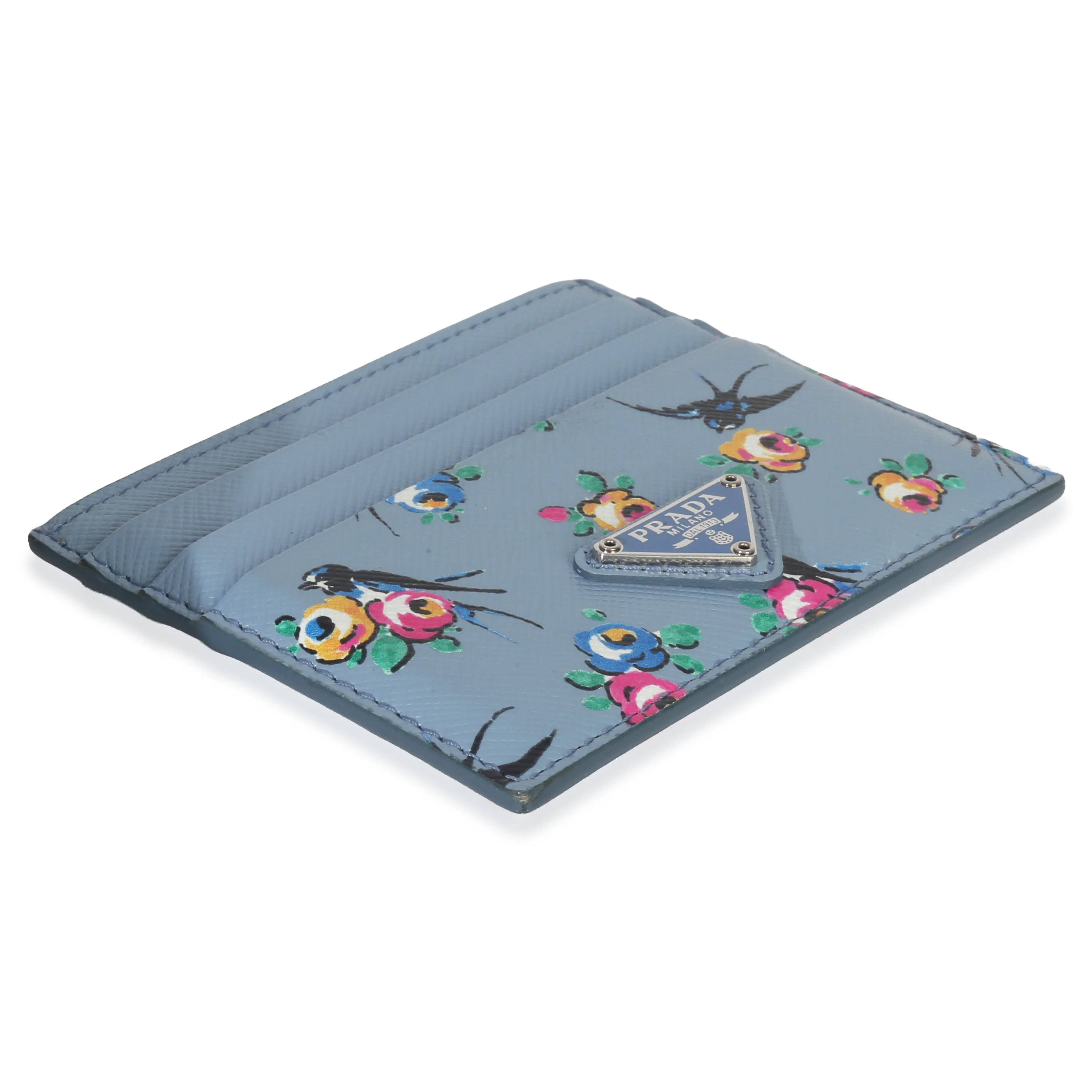Light Blue Astral Swallow Saffiano Card Holder - Image 6