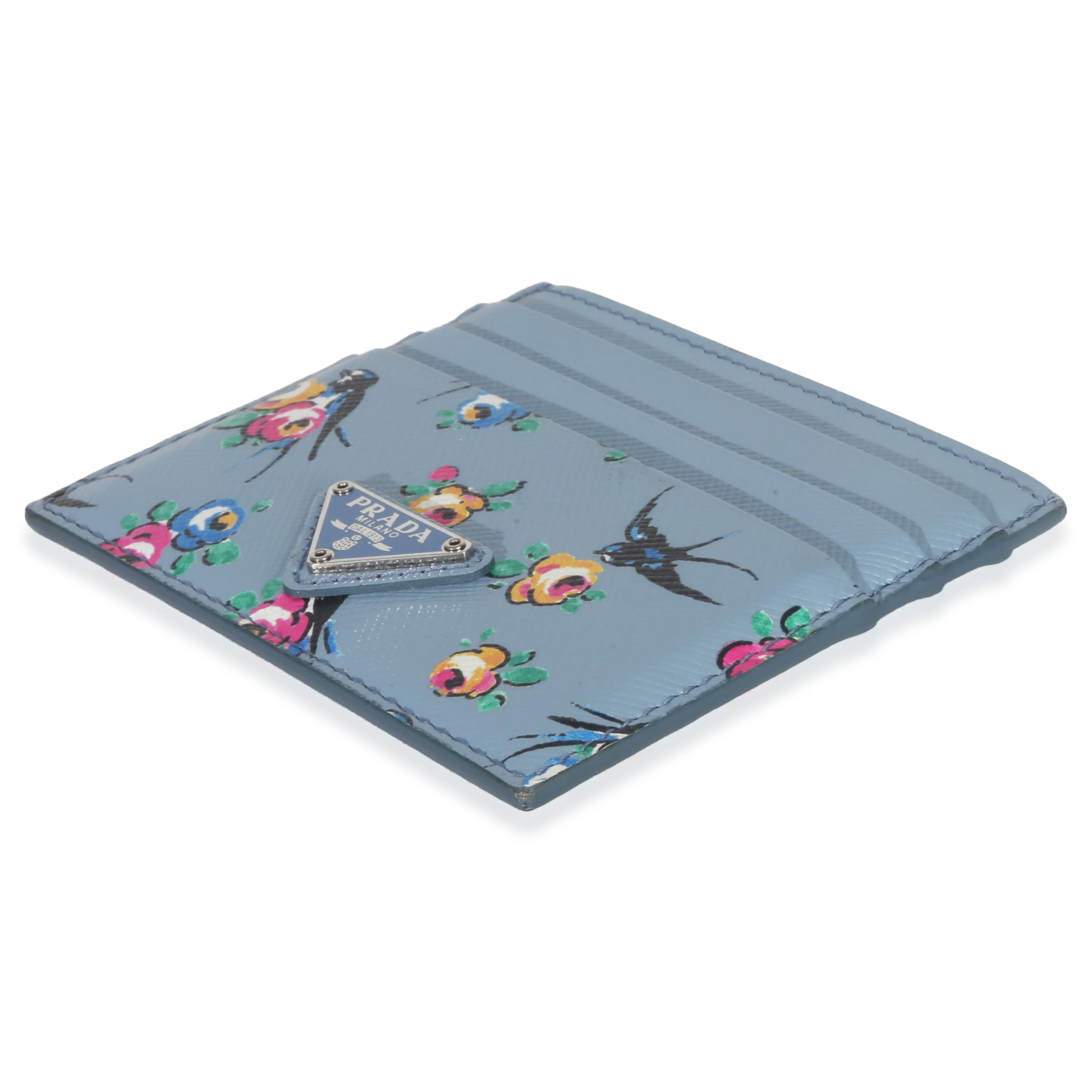 Light Blue Astral Swallow Saffiano Card Holder - Image 7