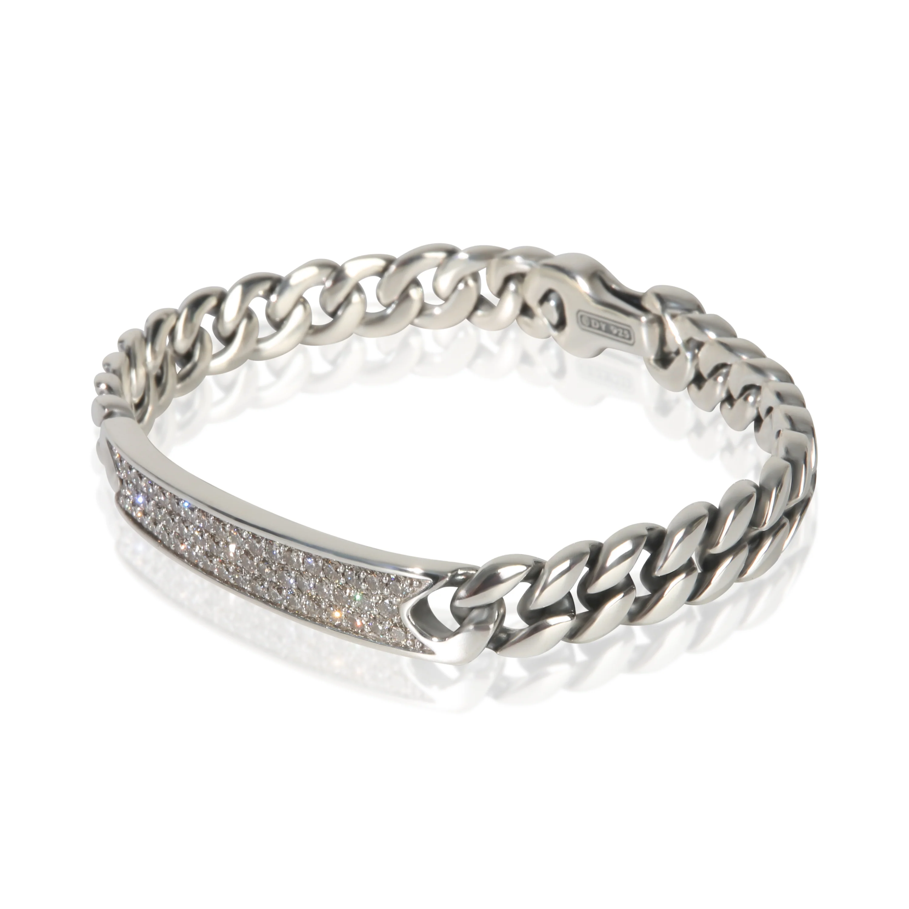 Sterling Silver Diamond ID Bracelet - Image 2