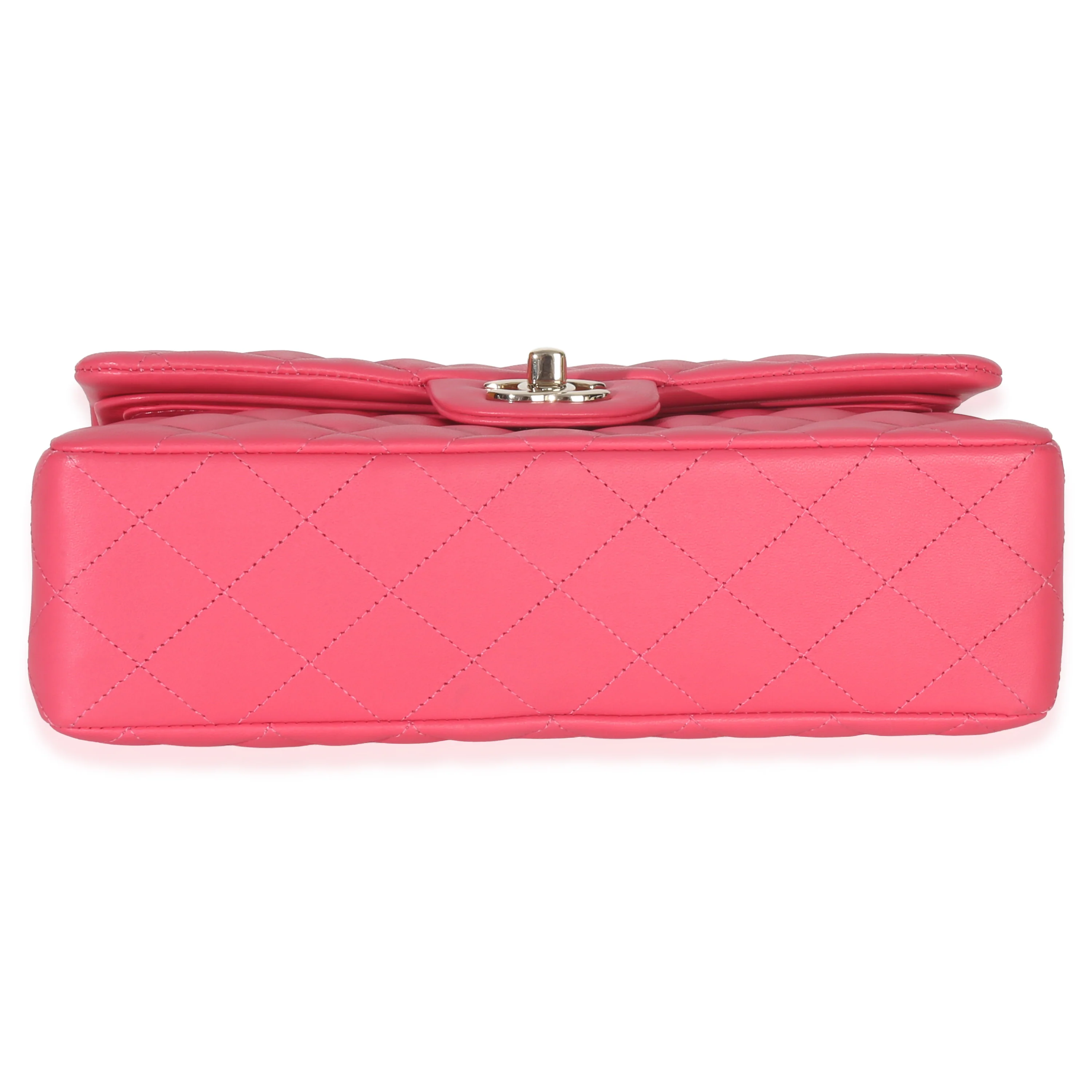 Pink Quilted Lambskin Small Classic Double Flap Bag - Image 5