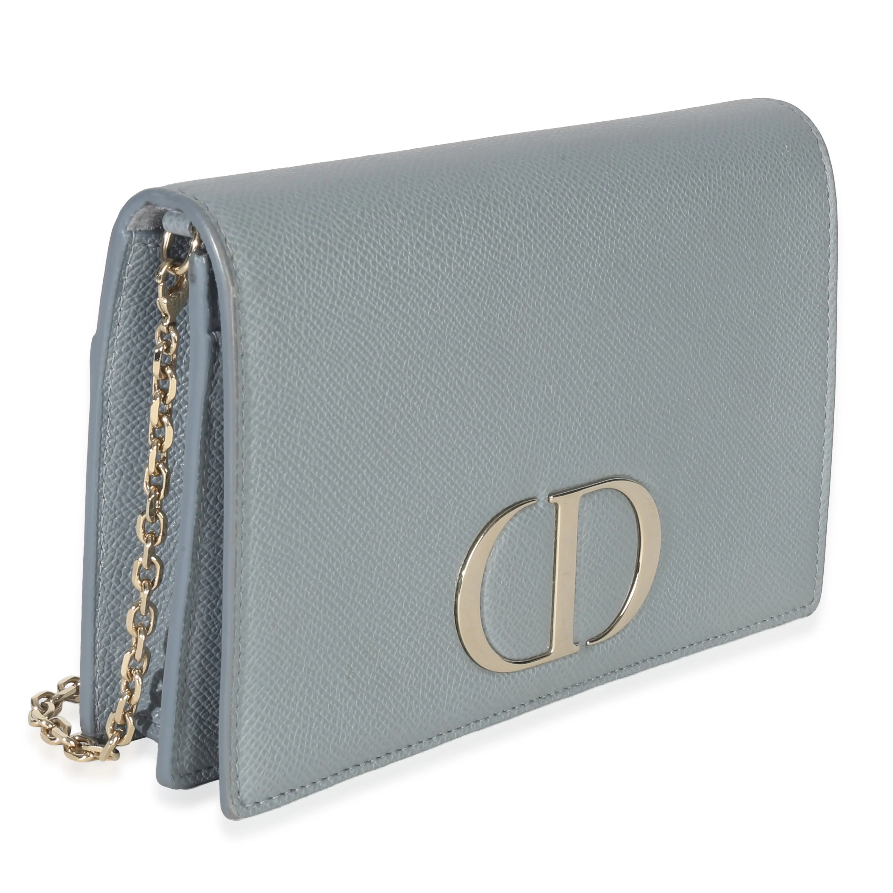 Blue Grained Calfskin 30 Montaigne 2-in-1 Pouch - Image 3