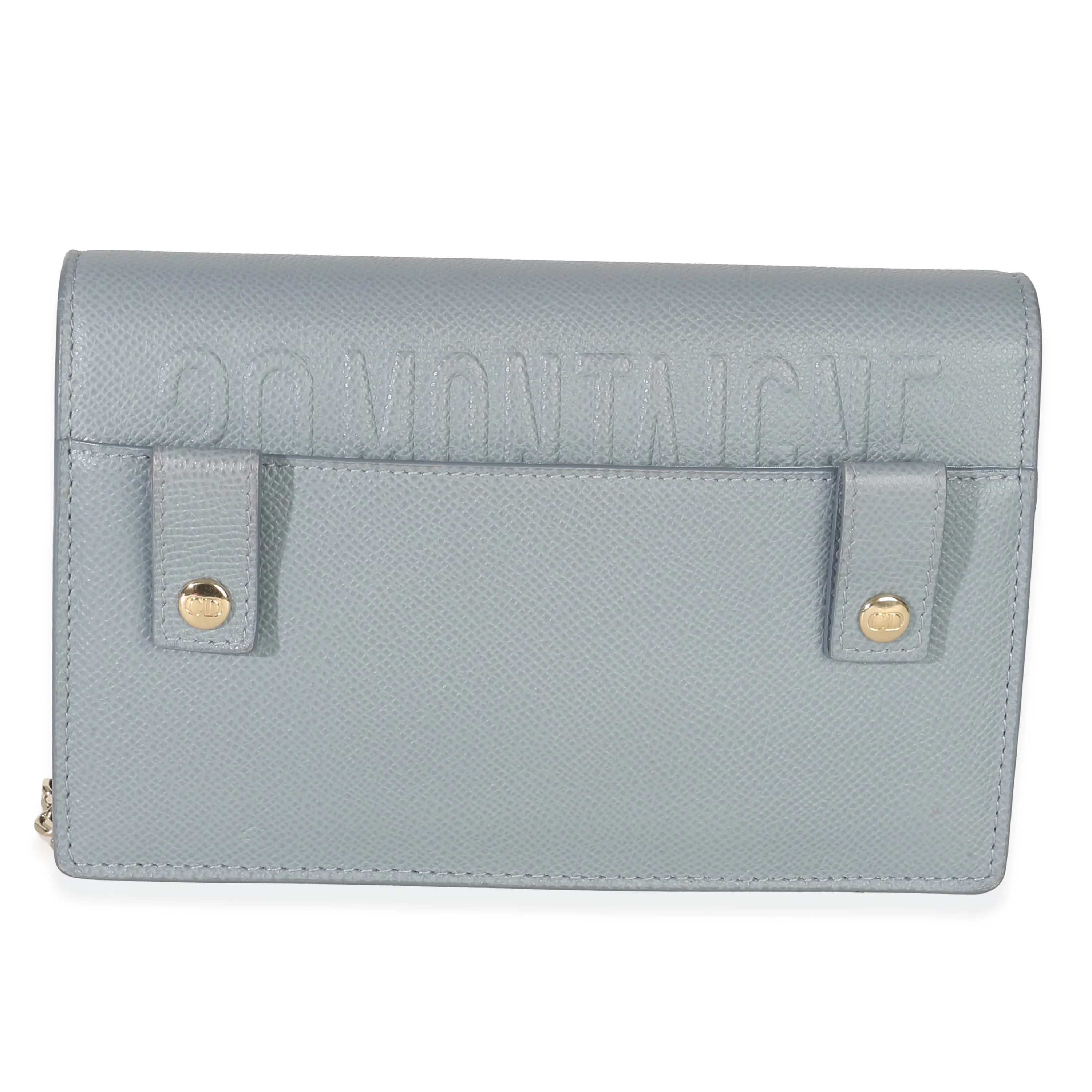 Blue Grained Calfskin 30 Montaigne 2-in-1 Pouch - Image 4