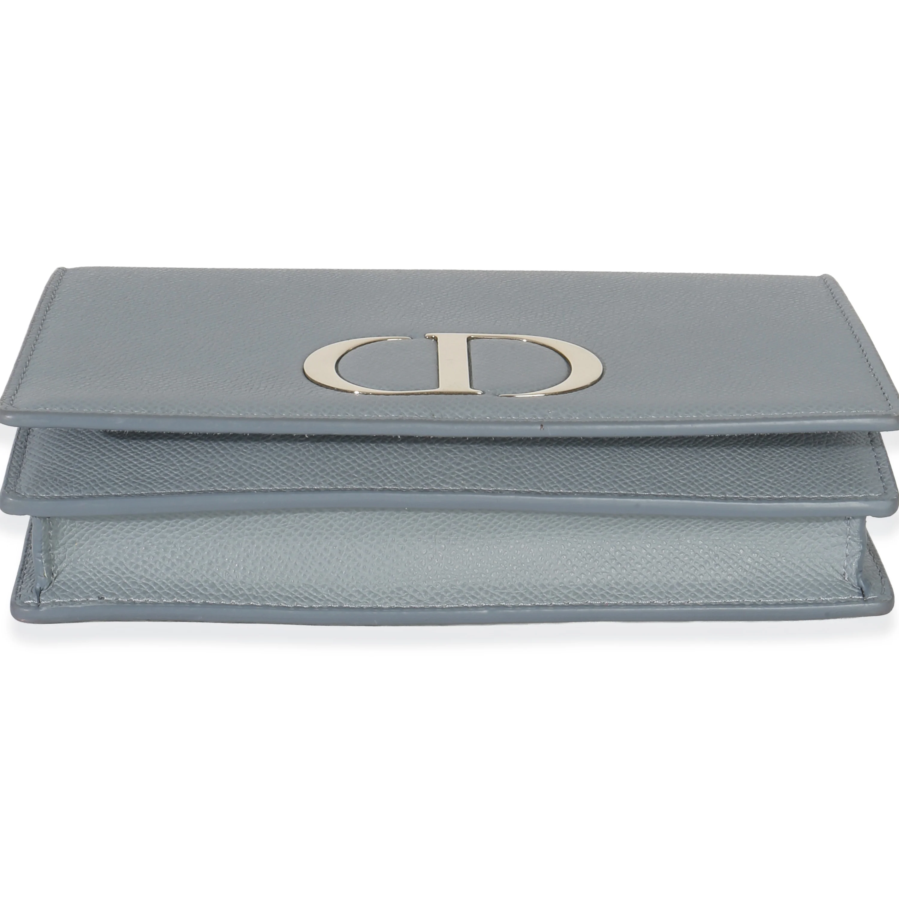 Blue Grained Calfskin 30 Montaigne 2-in-1 Pouch - Image 5