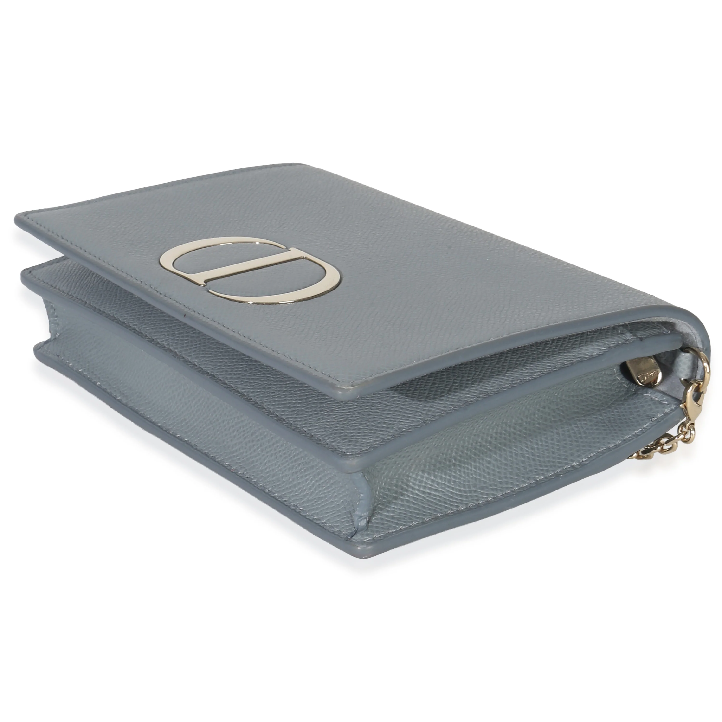 Blue Grained Calfskin 30 Montaigne 2-in-1 Pouch - Image 6