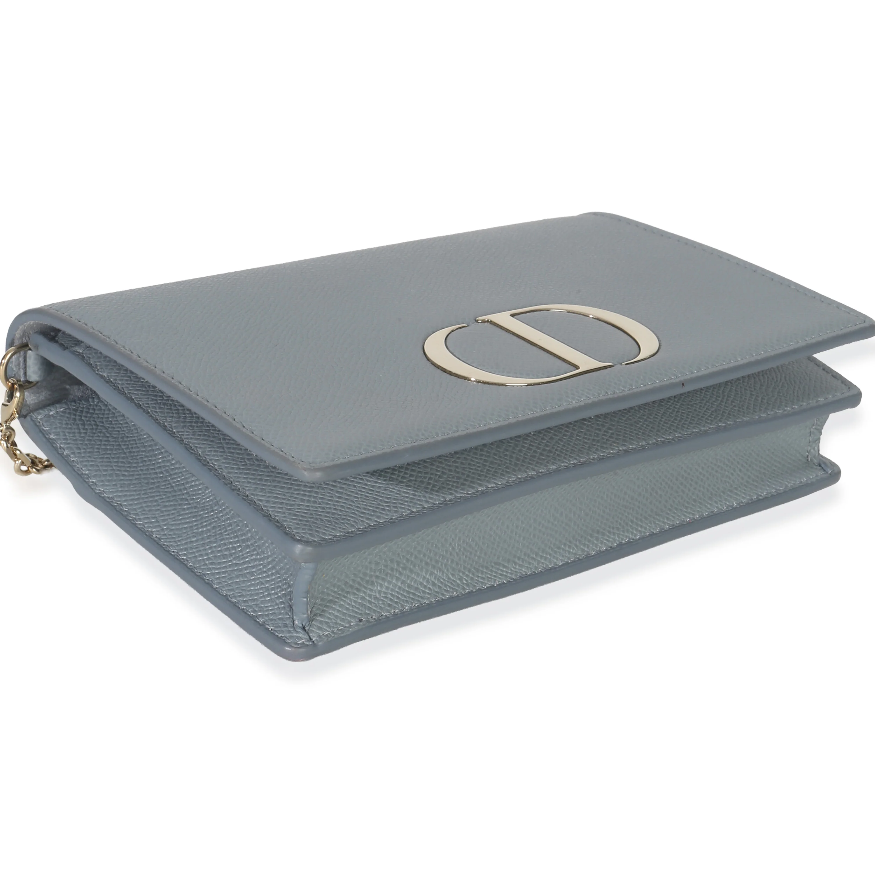Blue Grained Calfskin 30 Montaigne 2-in-1 Pouch - Image 7