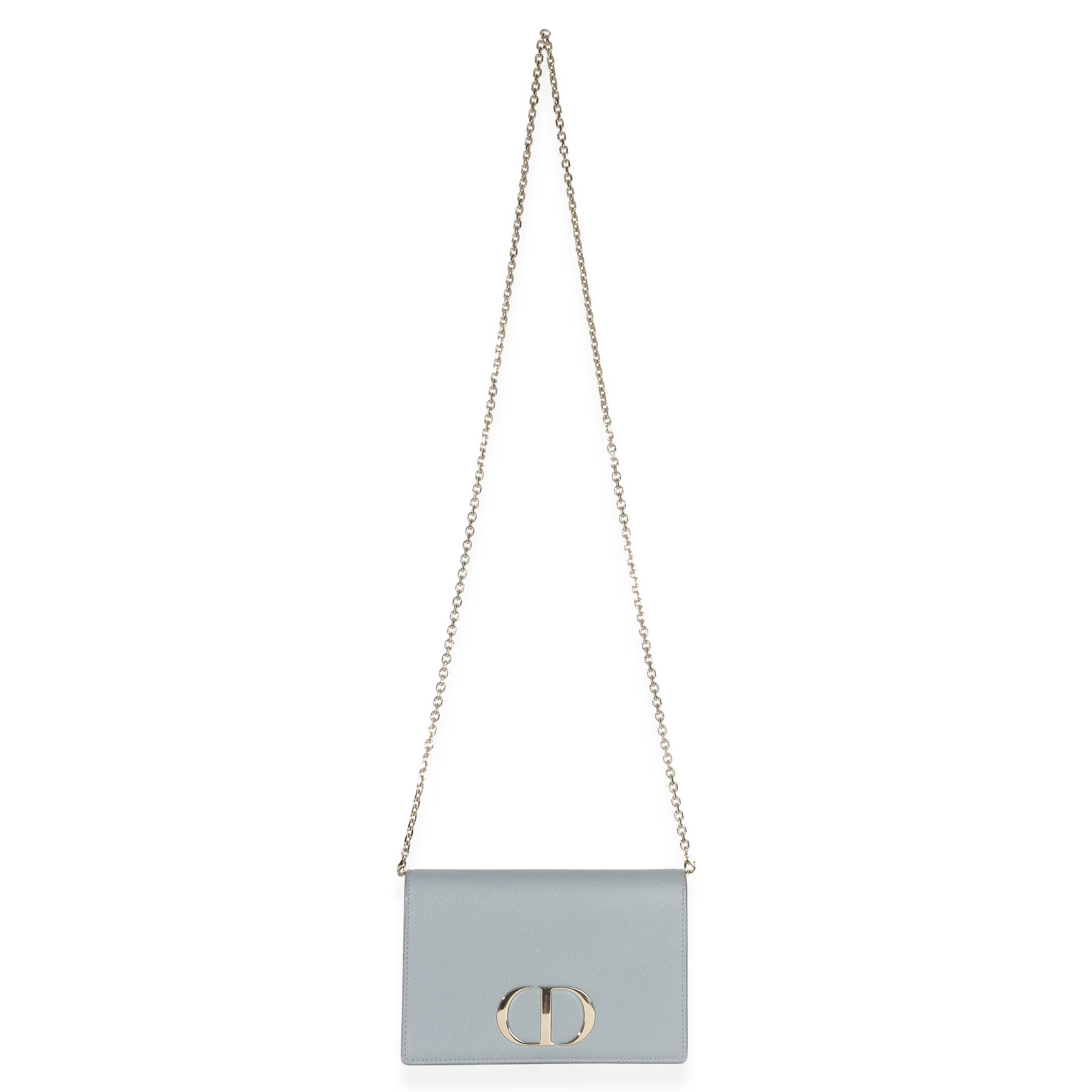 Blue Grained Calfskin 30 Montaigne 2-in-1 Pouch - Image 8