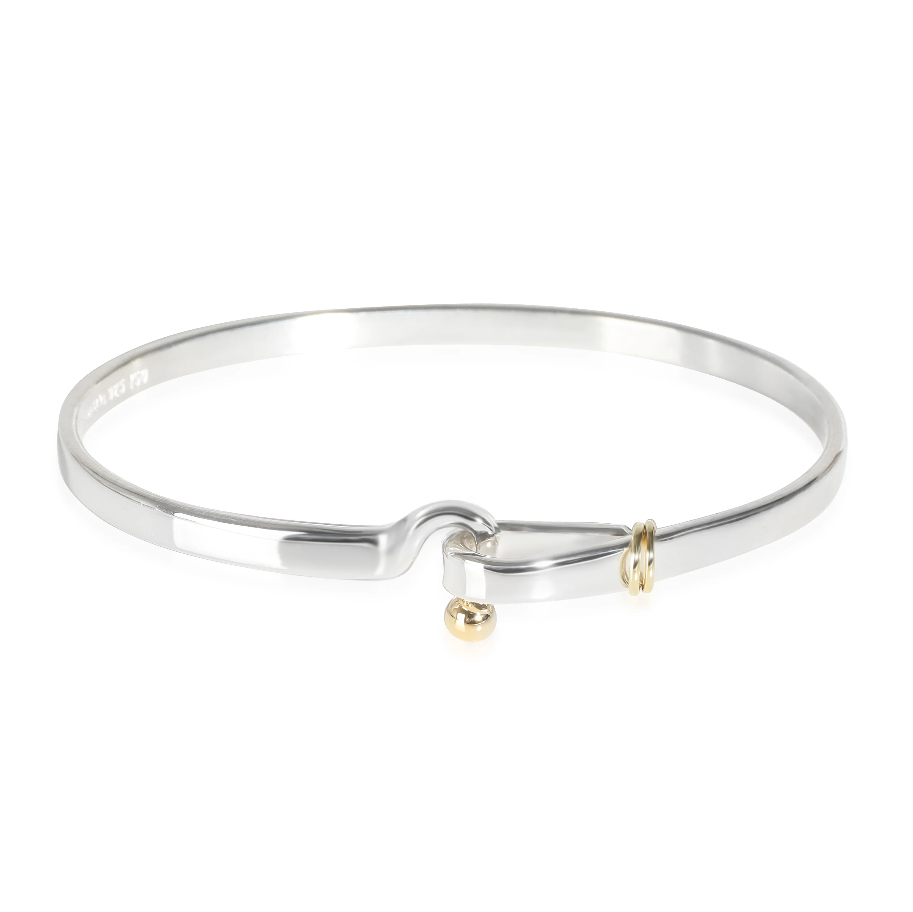 Yellow Gold & Sterling Silver  Vintage Hook Bracelet