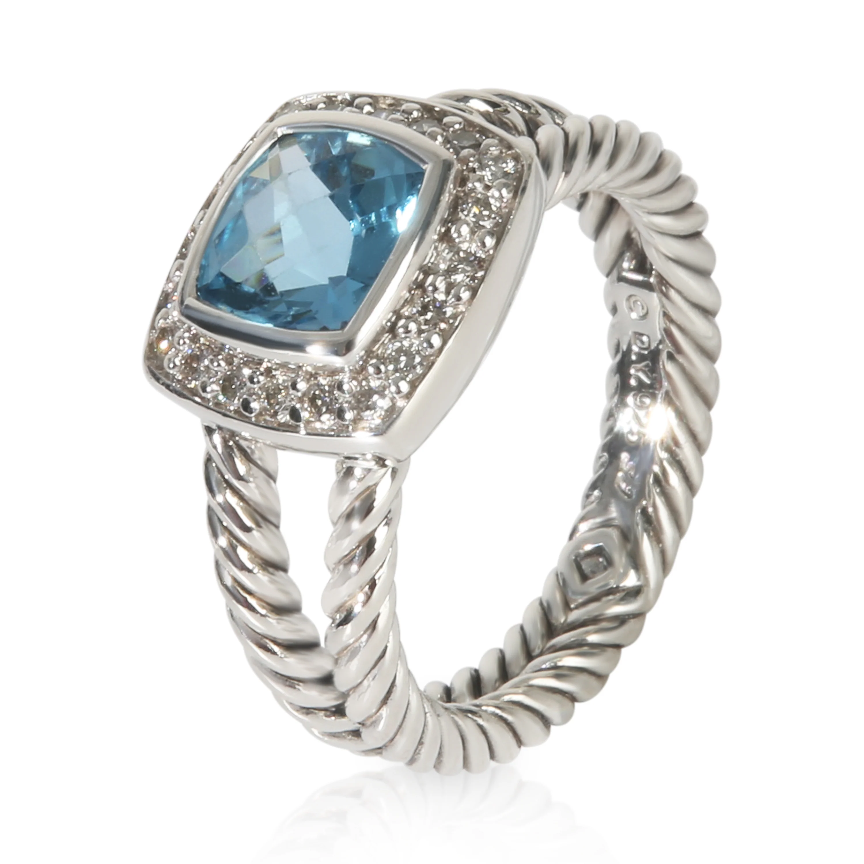 Sterling Silver Topaz and Diamond Ring - Image 4