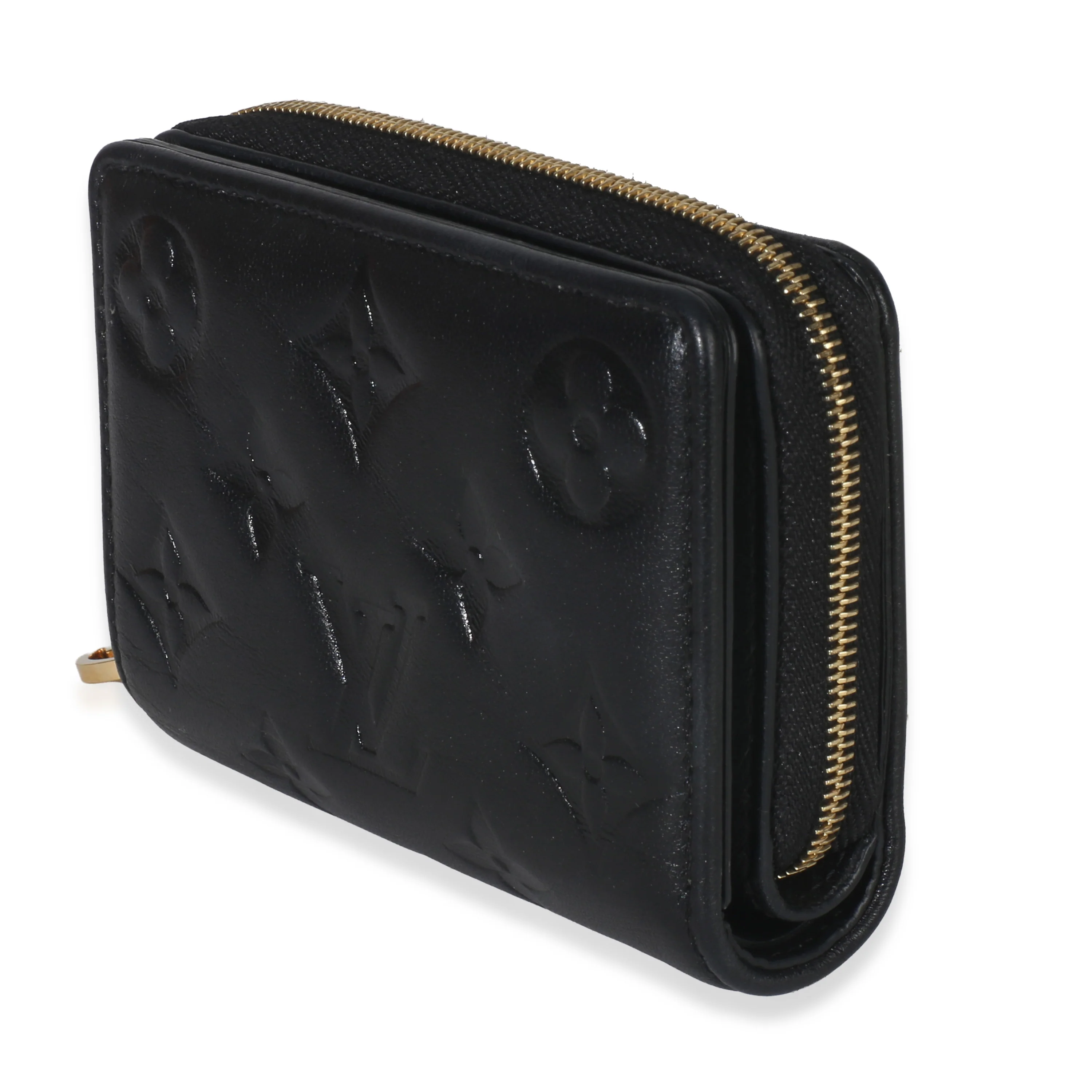 Black Monogram Embossed Lambskin Lou Coussin Wallet - Image 2