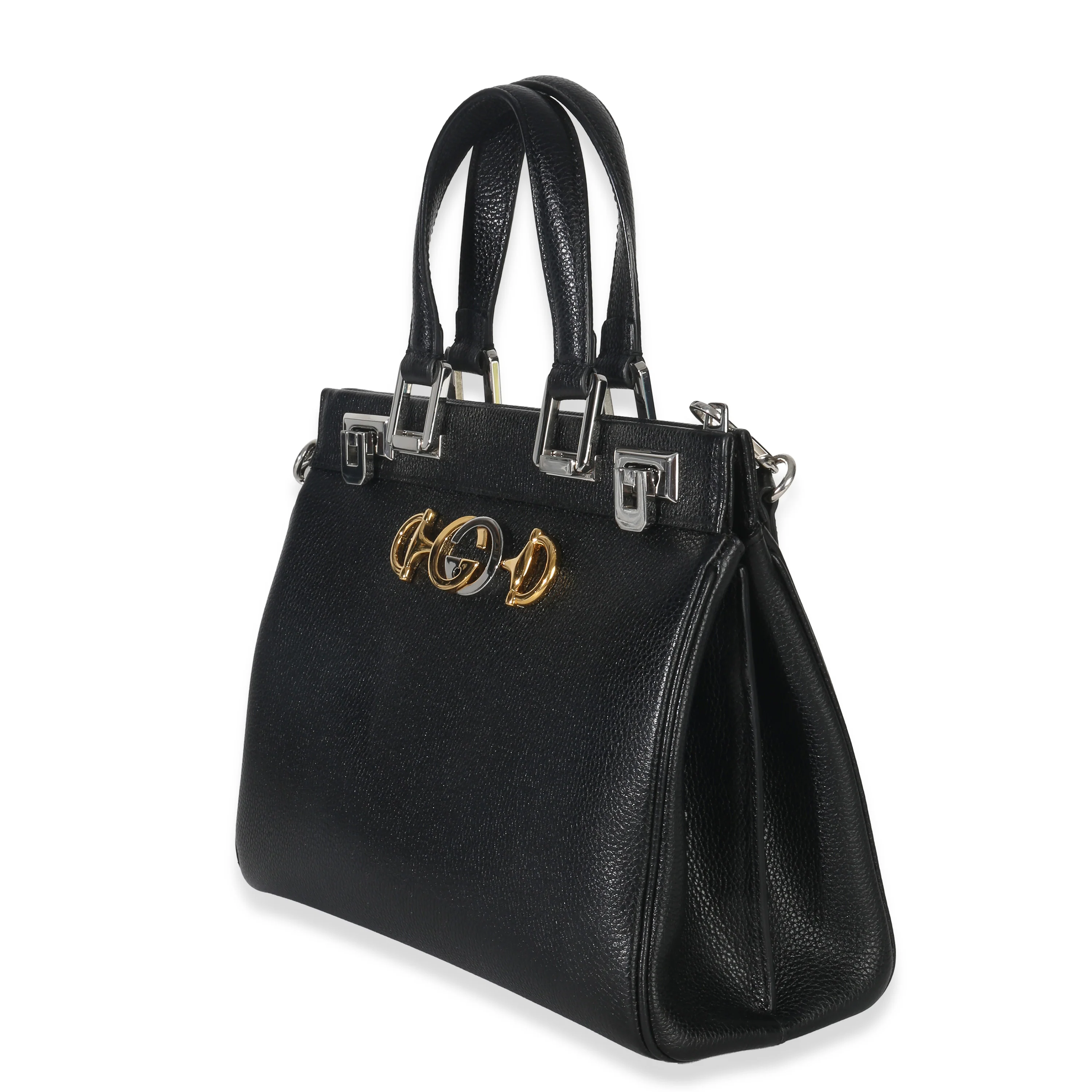 Black Calfskin Medium Zumi Top Handle Tote - Image 2