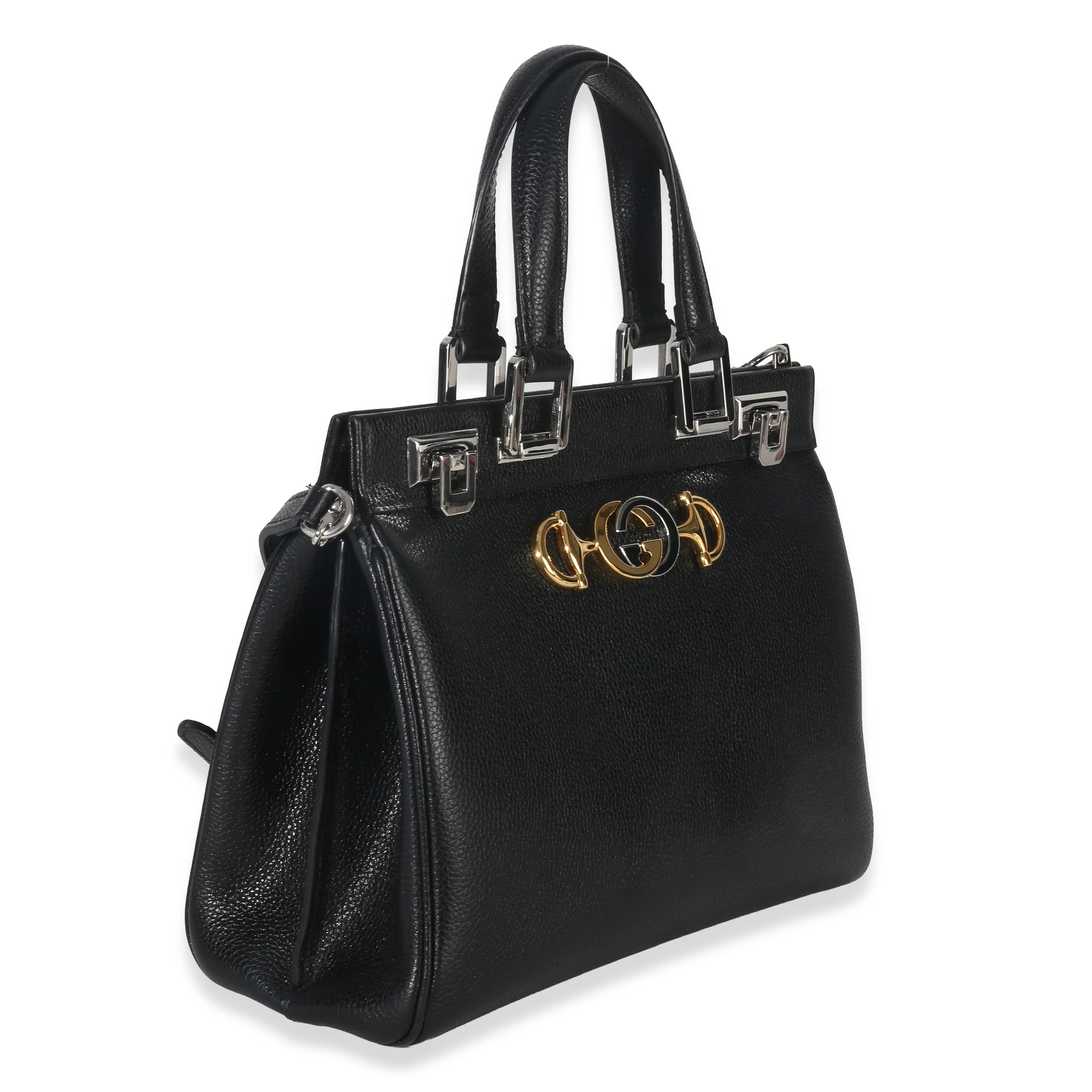 Black Calfskin Medium Zumi Top Handle Tote - Image 3