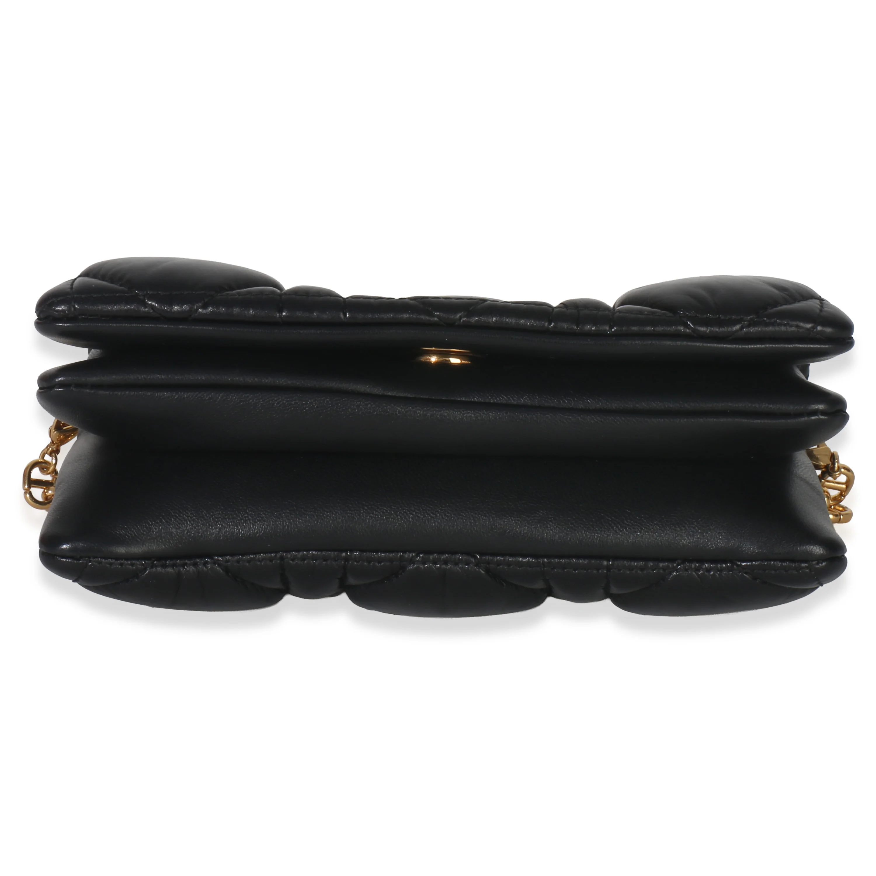 Black Puffy Calfskin Macrocannage Mini Caro Bag - Image 5