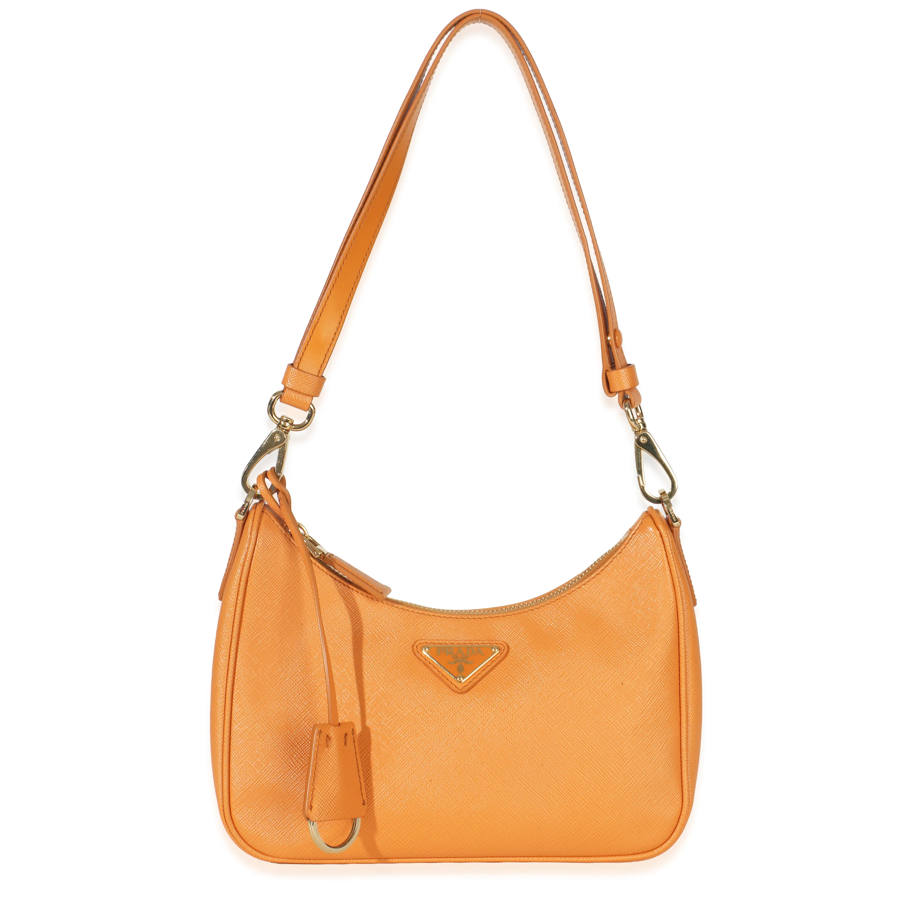 Orange Saffiano Lux Re-Edition Mini Shoulder Bag