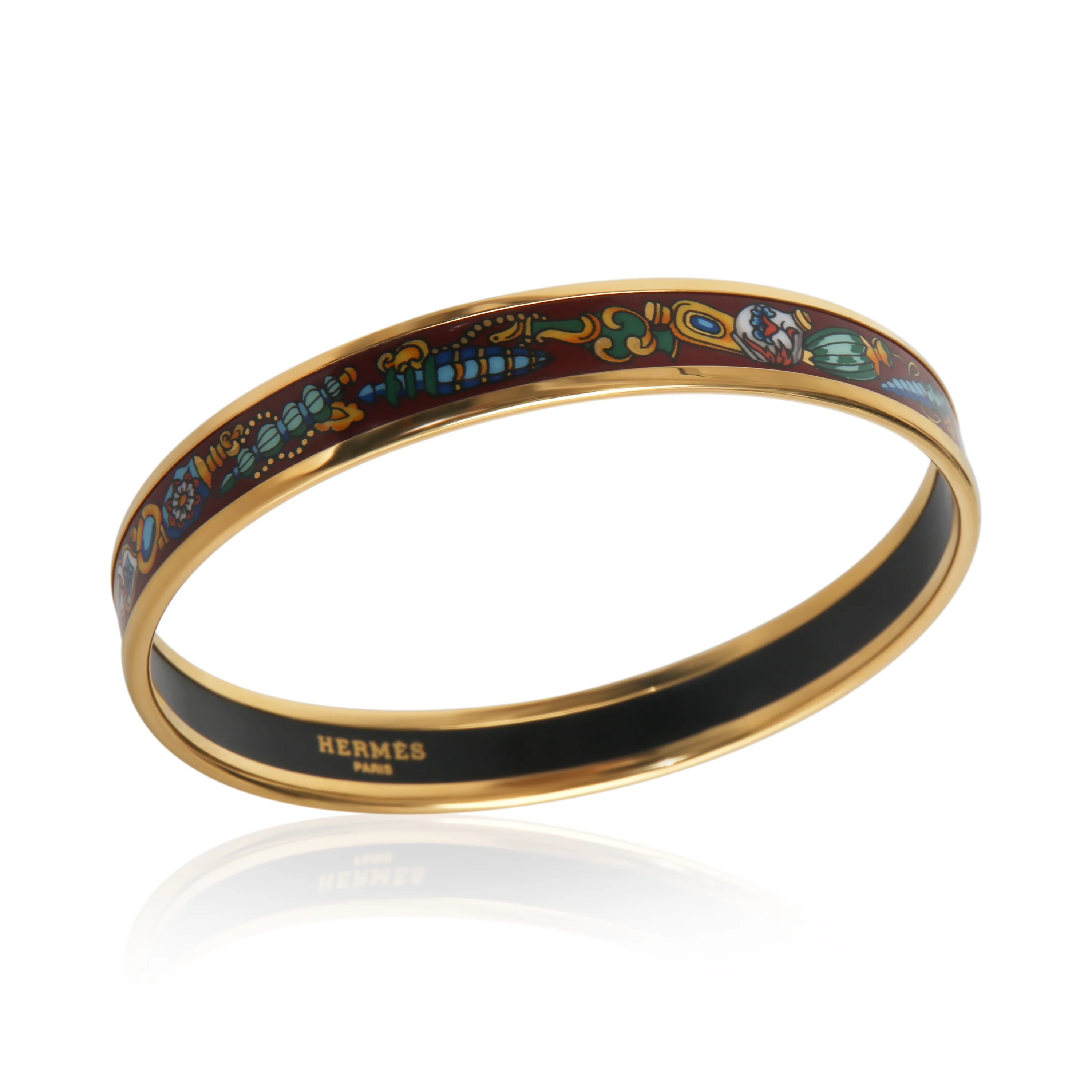 Gold-Plated  Narrow Enamel Bracelet - Image 3
