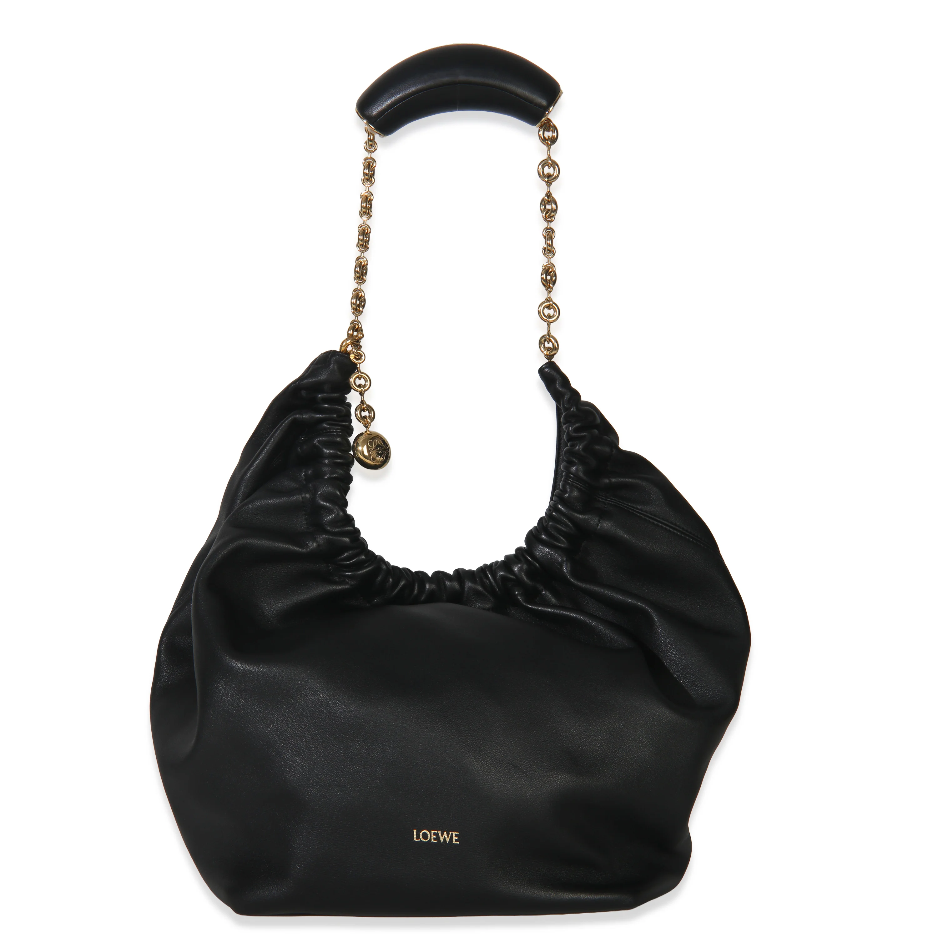 Black Nappa Medium Squeeze Bag