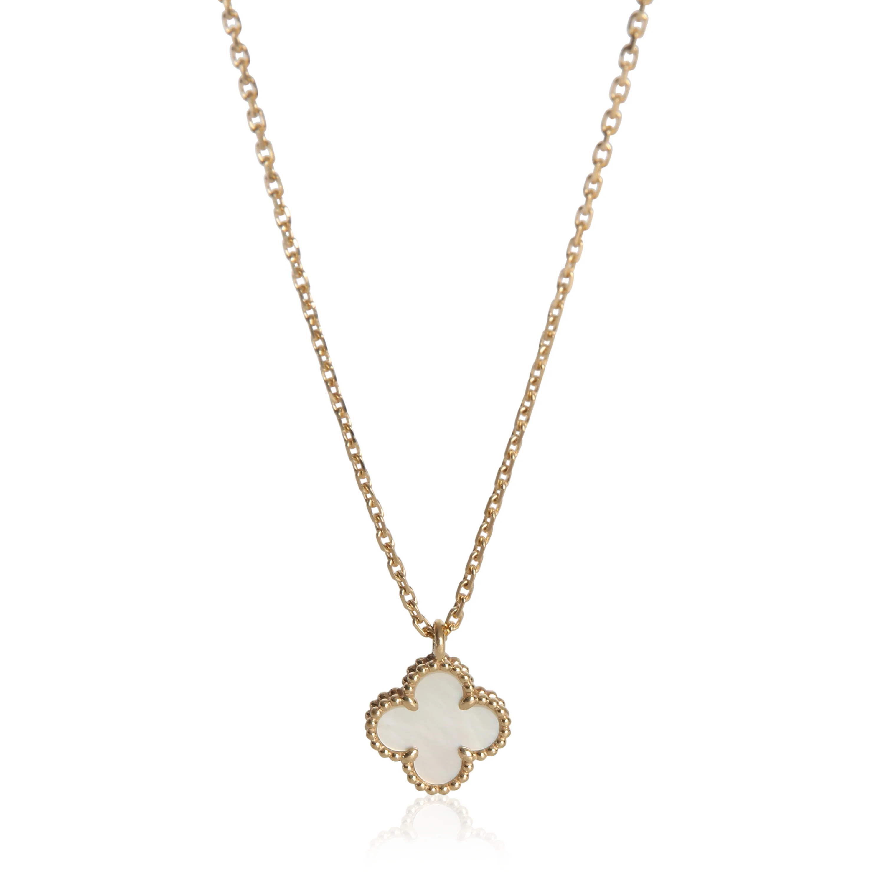 Yellow Gold Mother Of Pearl Sweet Alhambra Pendant