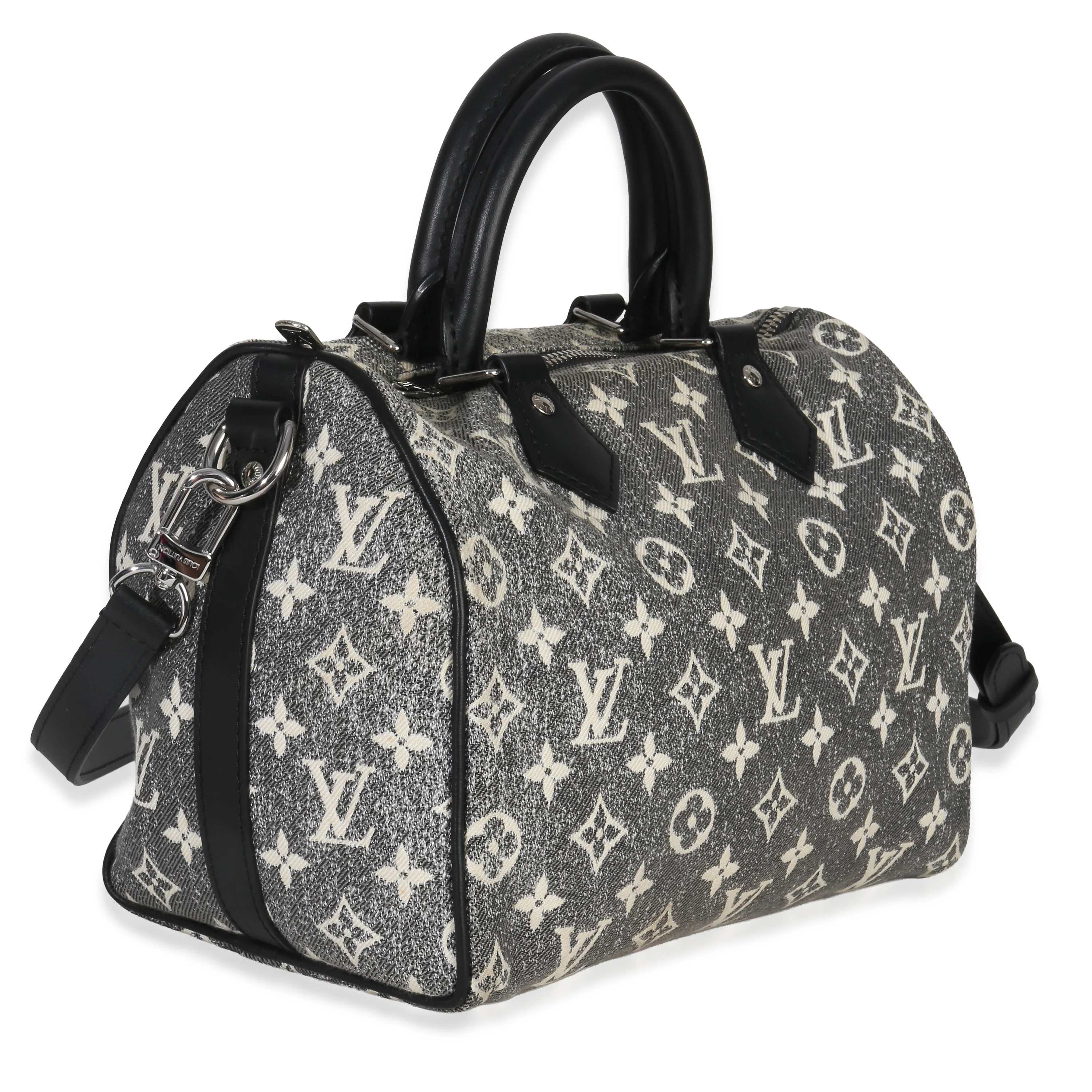 Black Monogram Denim Jacquard Speedy Bandouliere 25 - Image 3