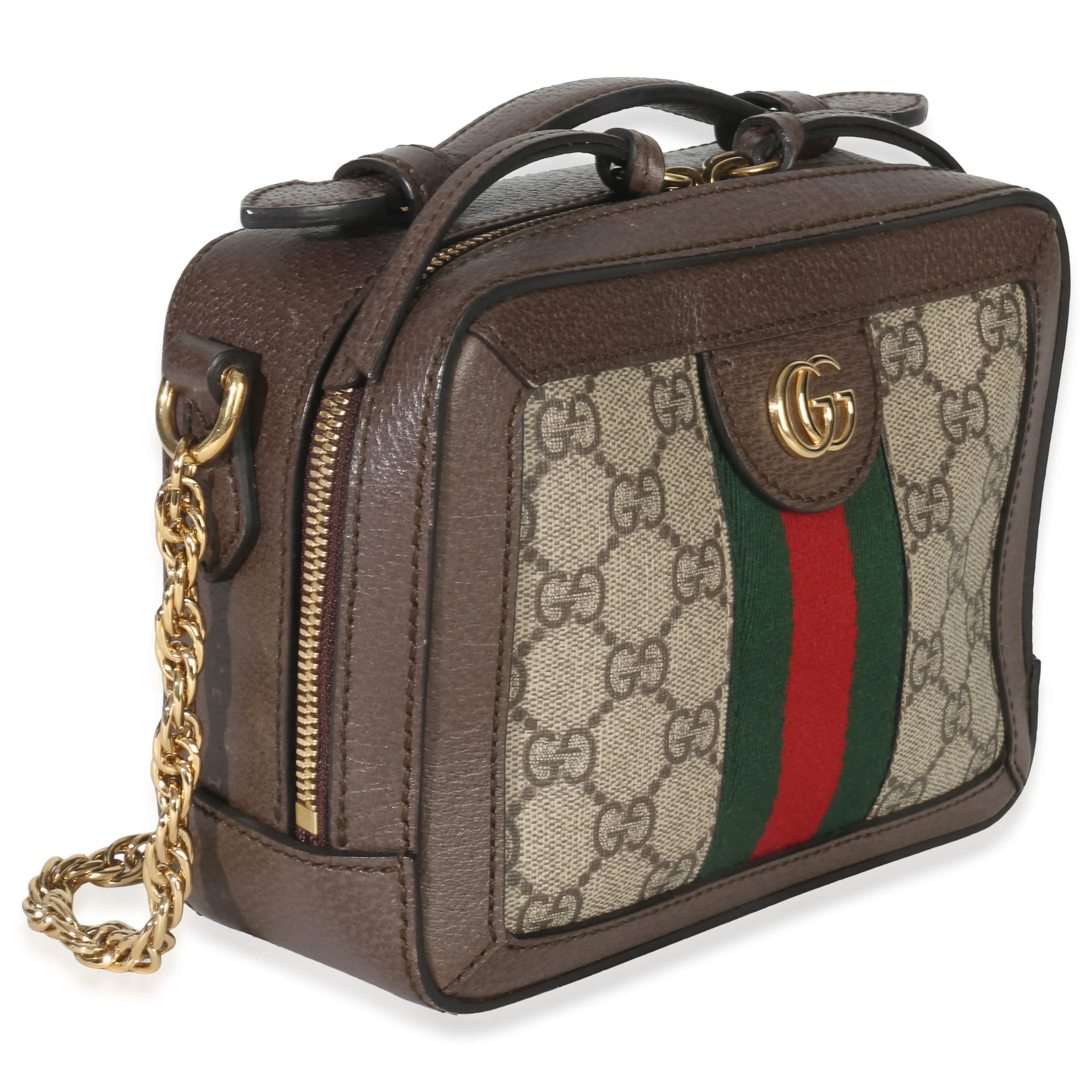 Beige Ebony Ophidia GG Mini Supreme Shoulder Bag - Image 3