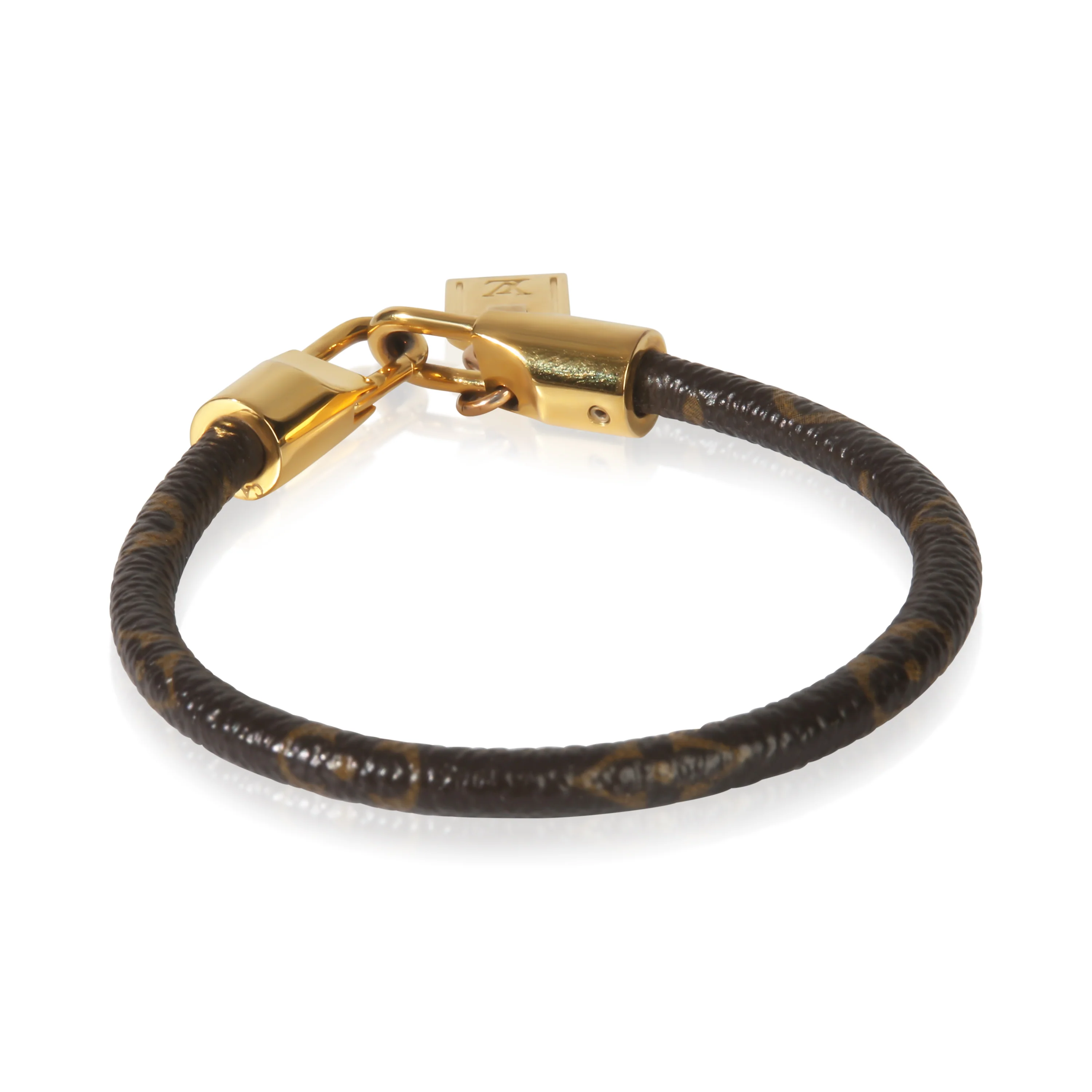 Gold-Plated  Canvas Monogram Luck It Charm Bracelet - Image 3