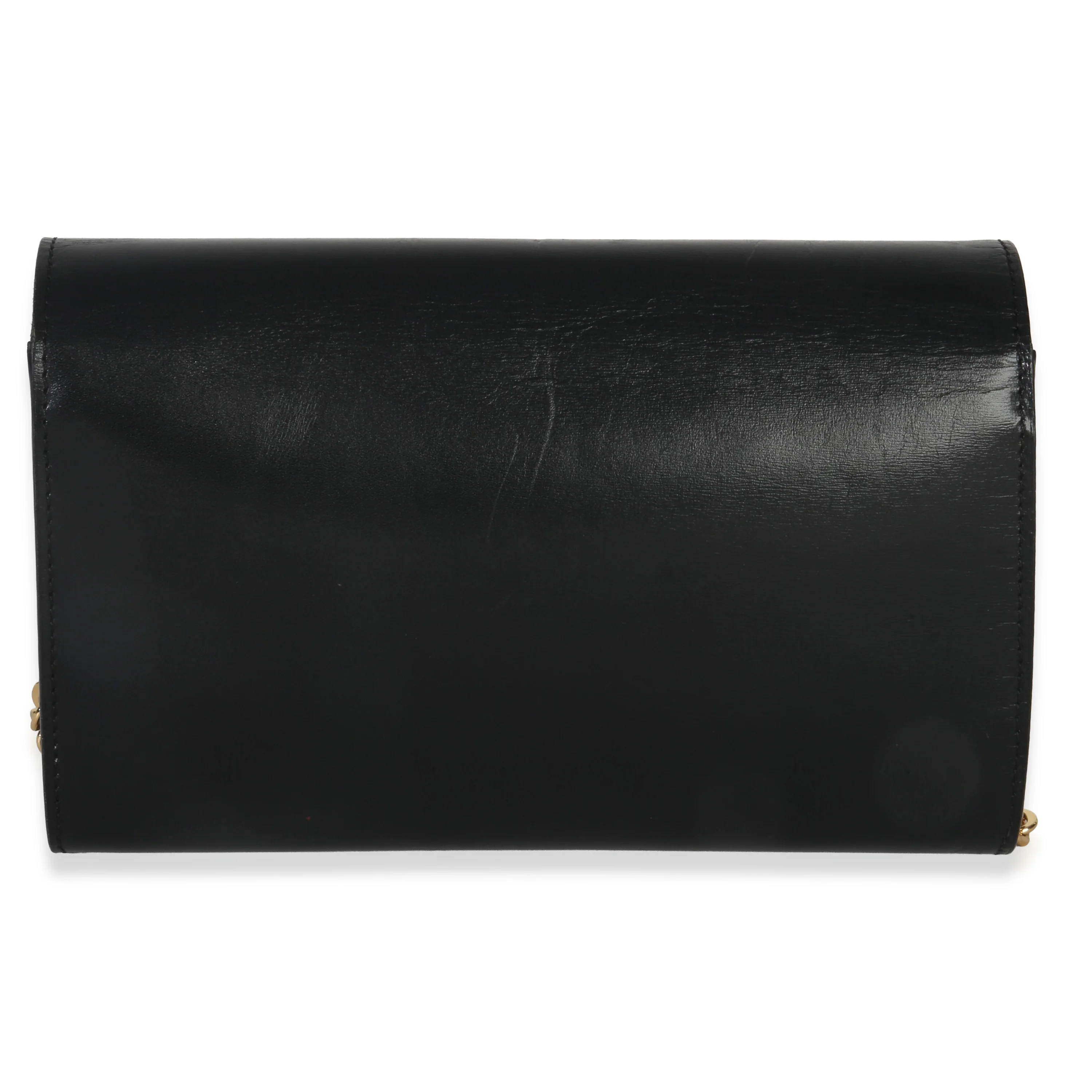 Black Calfskin Leather Chain Louise Clutch MM - Image 4