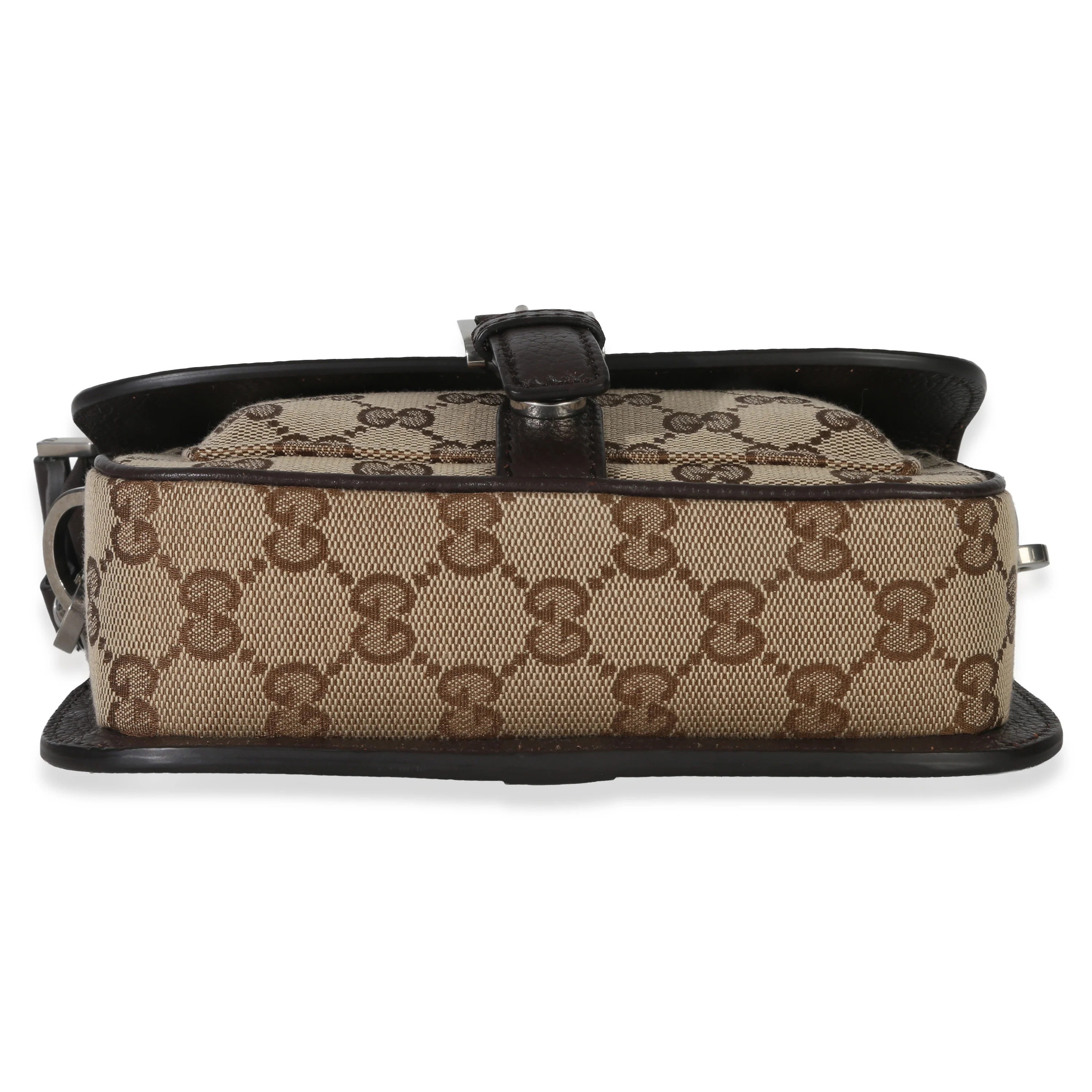 Beige Ebony GG Supreme Canvas Mini Buckle Crossbody Bag - Image 5