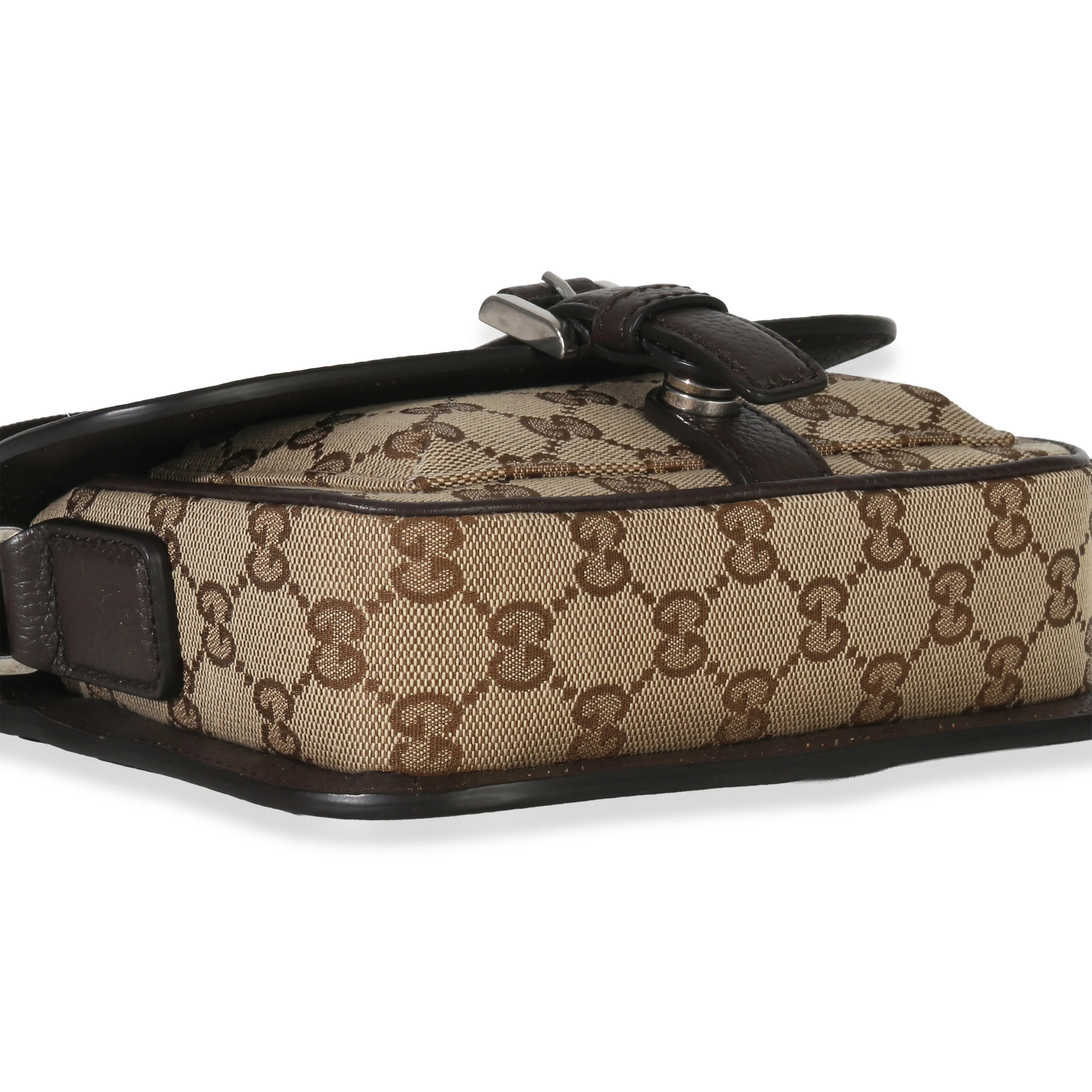 Beige Ebony GG Supreme Canvas Mini Buckle Crossbody Bag - Image 6