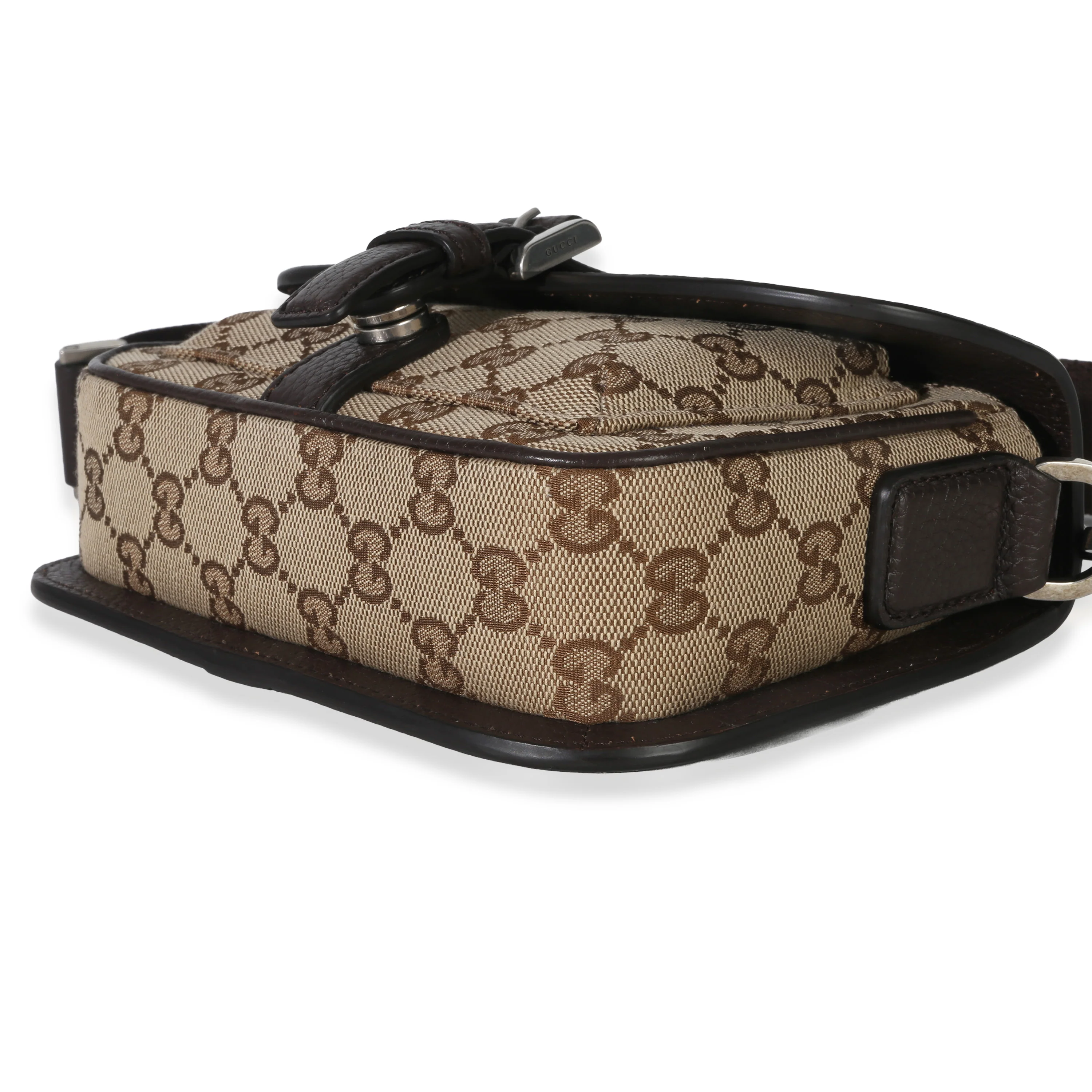 Beige Ebony GG Supreme Canvas Mini Buckle Crossbody Bag - Image 7