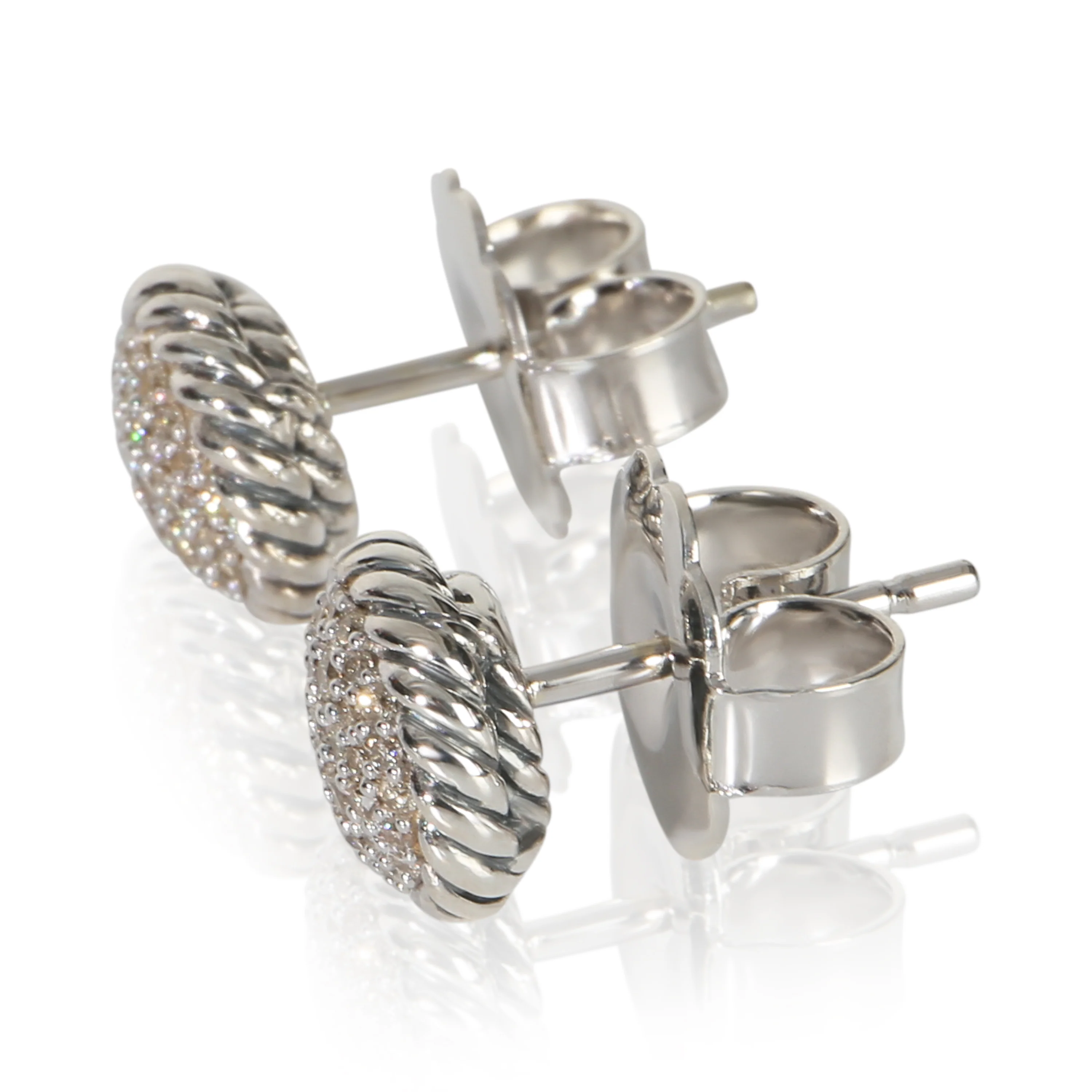 Sterling Silver Diamond Chatelaine Earrings - Image 2