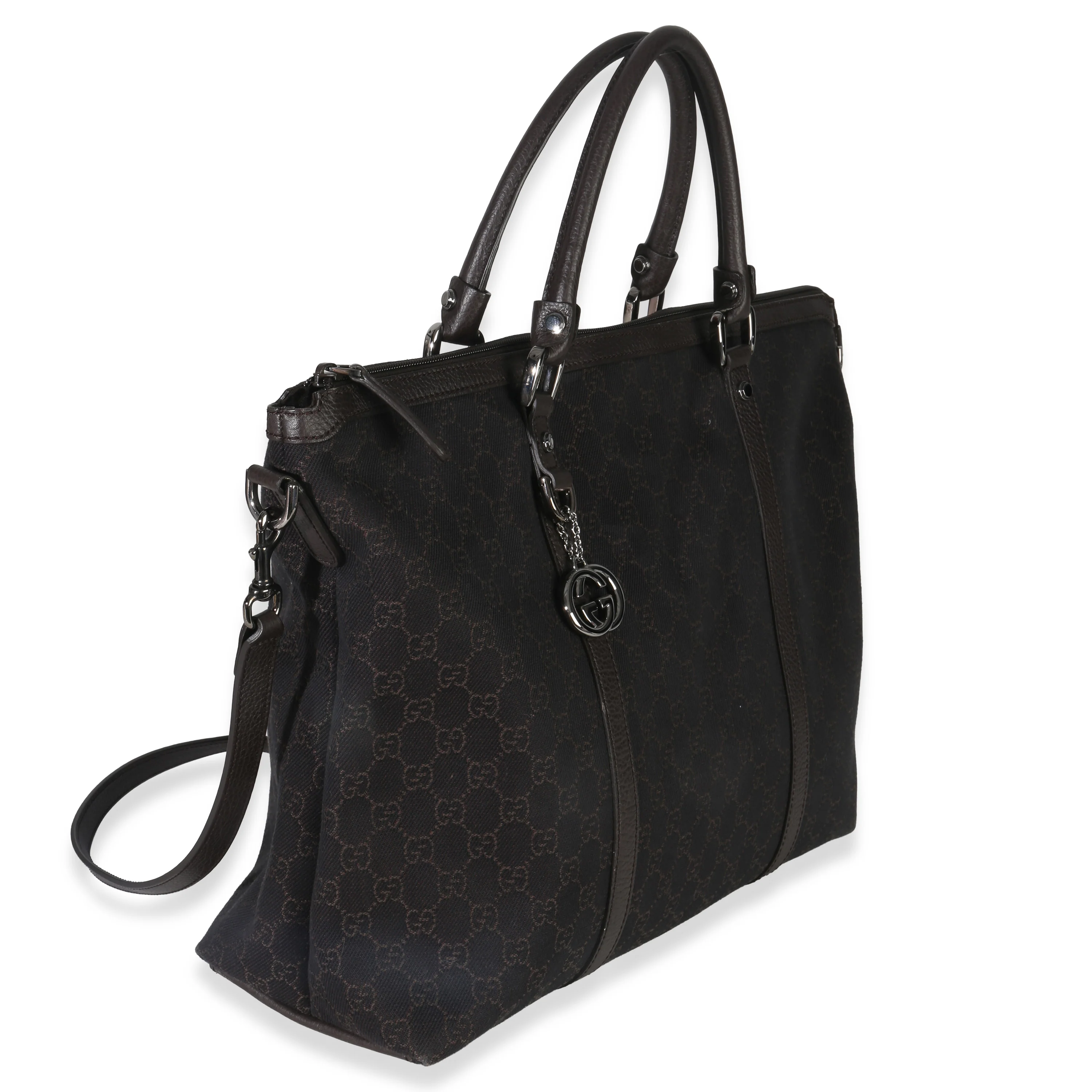Brown GG Supreme Canvas Medium GG Charm Tote - Image 3
