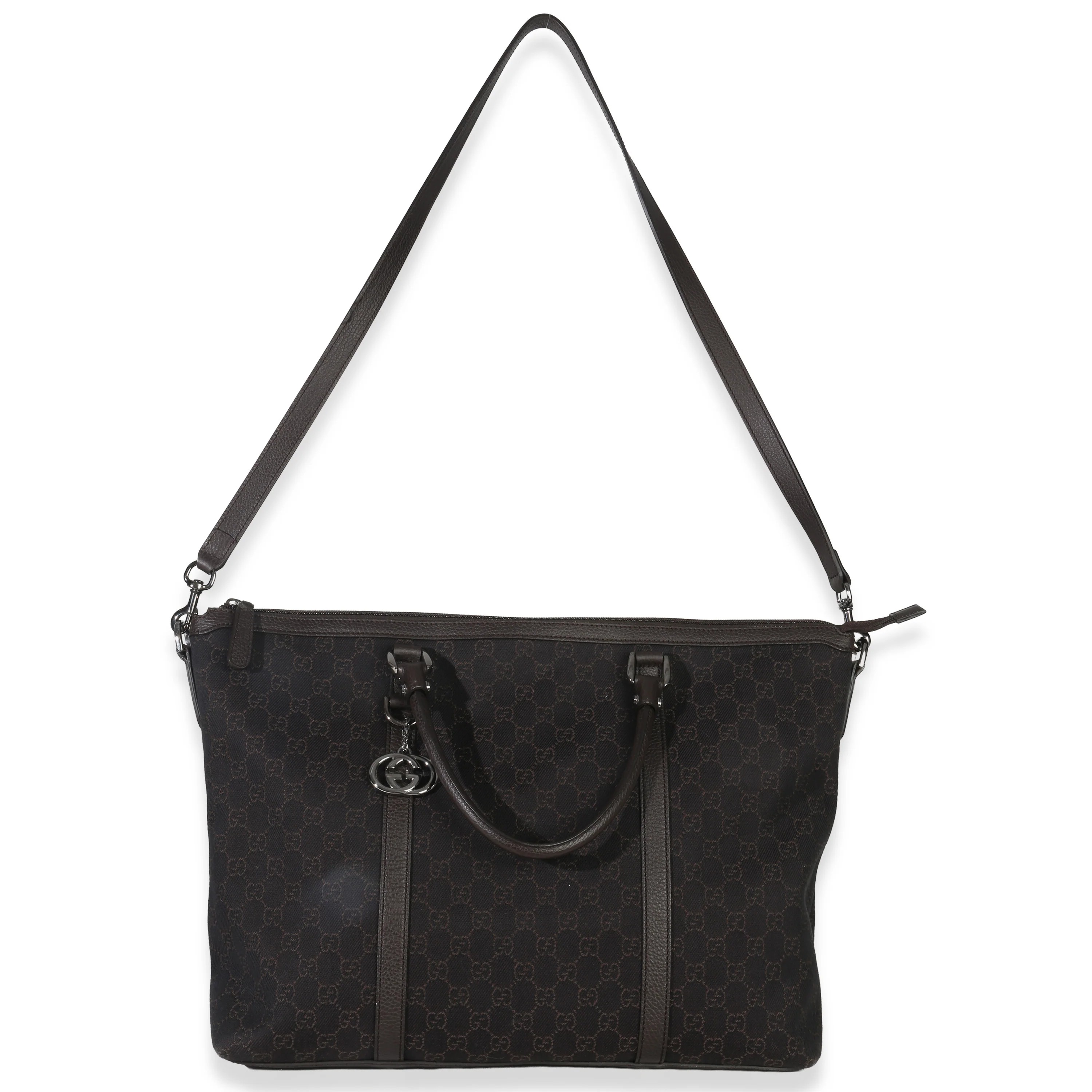Brown GG Supreme Canvas Medium GG Charm Tote - Image 8