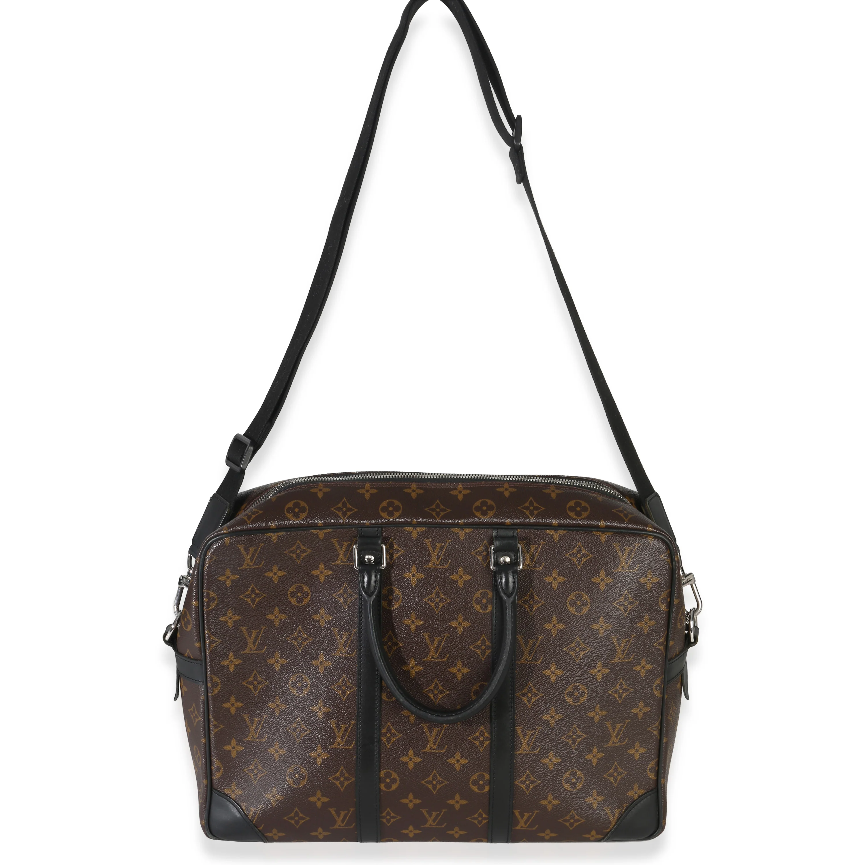 Black Monogram Canvas Porte Documents Briefcase - Image 8