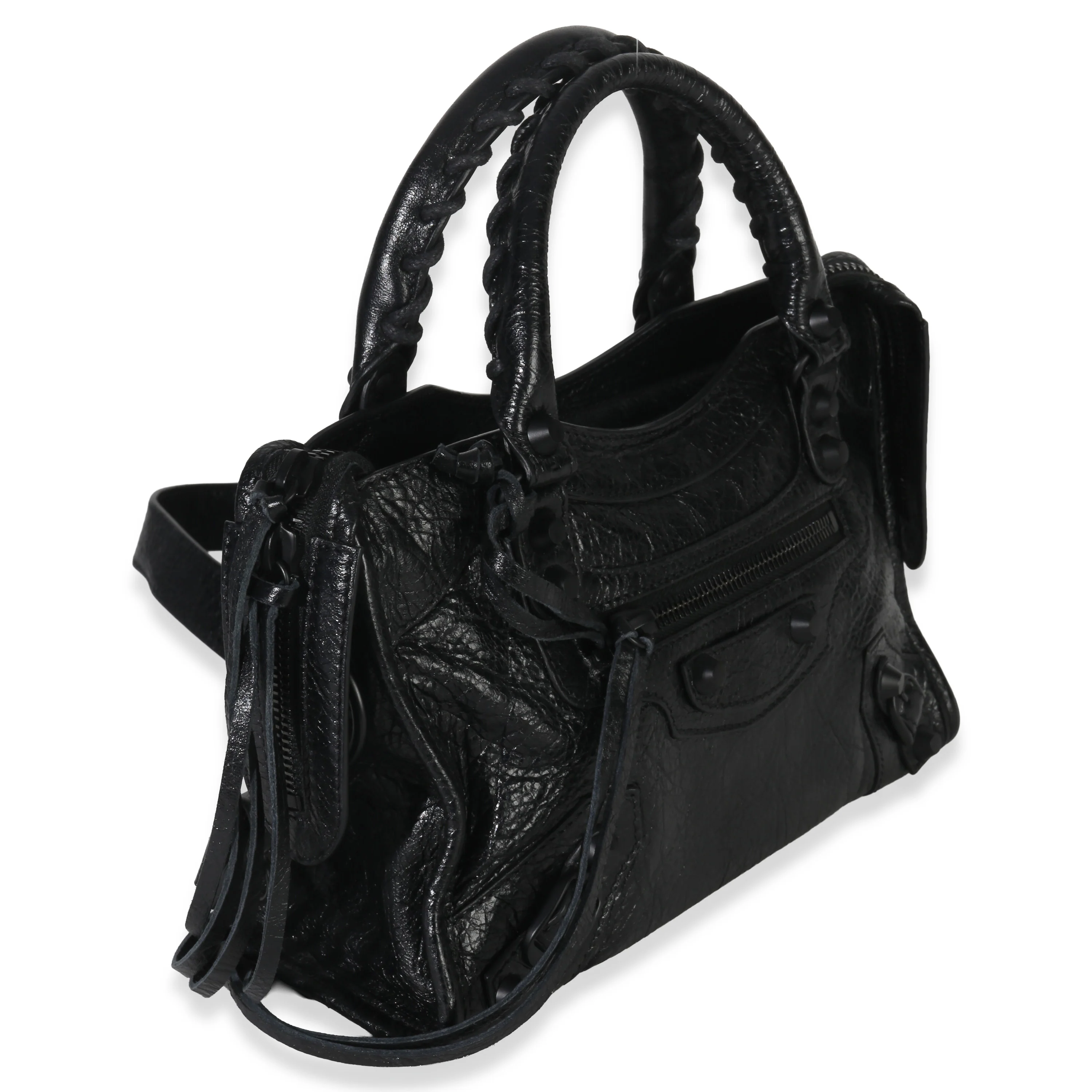 Black Agneau Classic Hardware Mini City Bag - Image 3