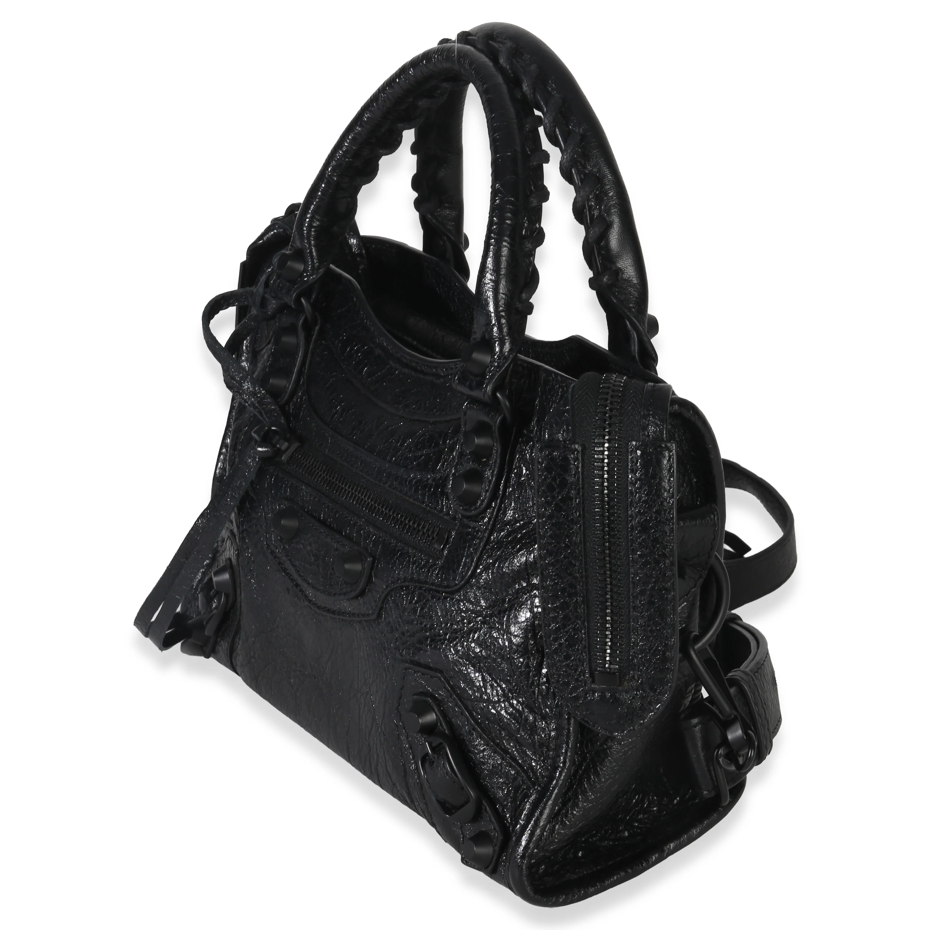 Black Agneau Classic Hardware Mini City Bag - Image 4