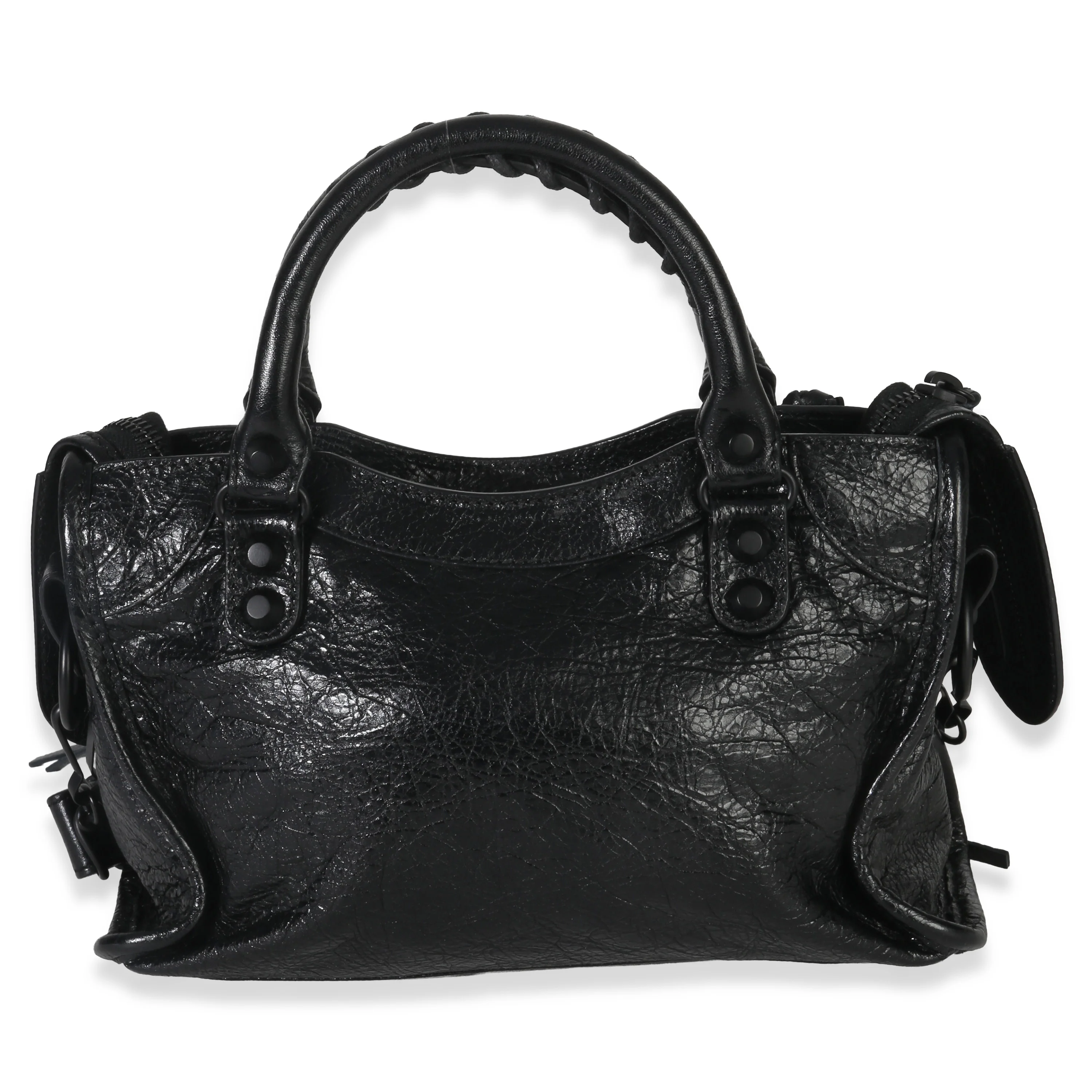 Black Agneau Classic Hardware Mini City Bag - Image 5
