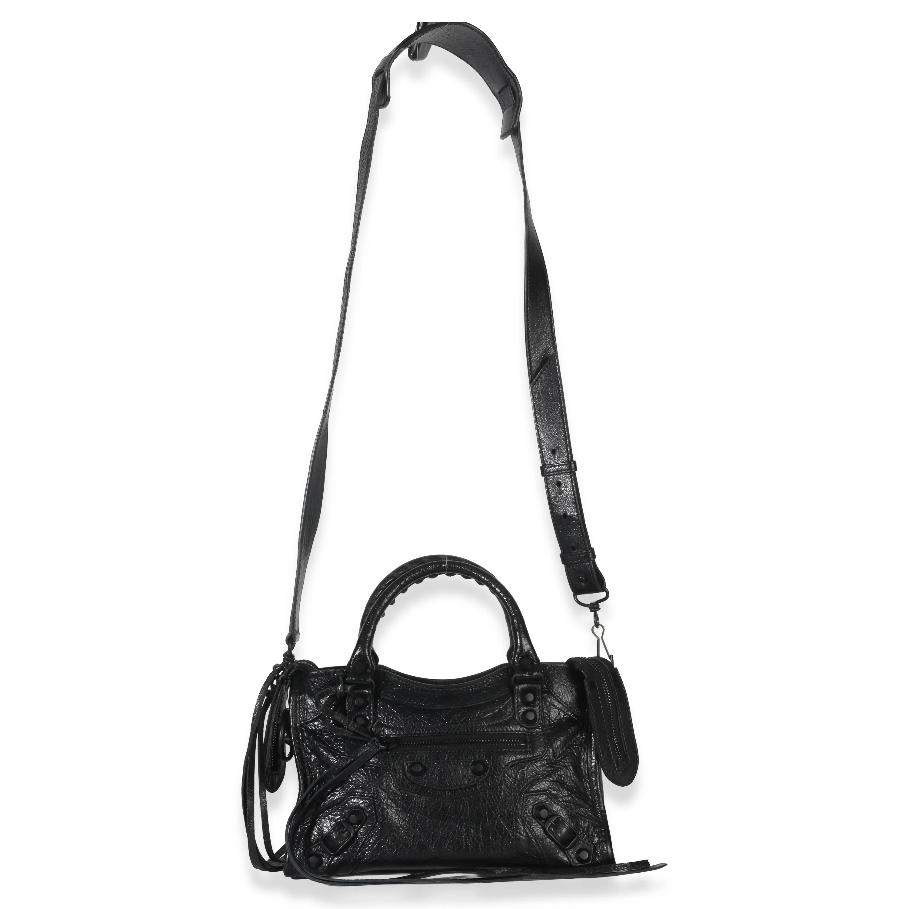 Black Agneau Classic Hardware Mini City Bag - Image 7