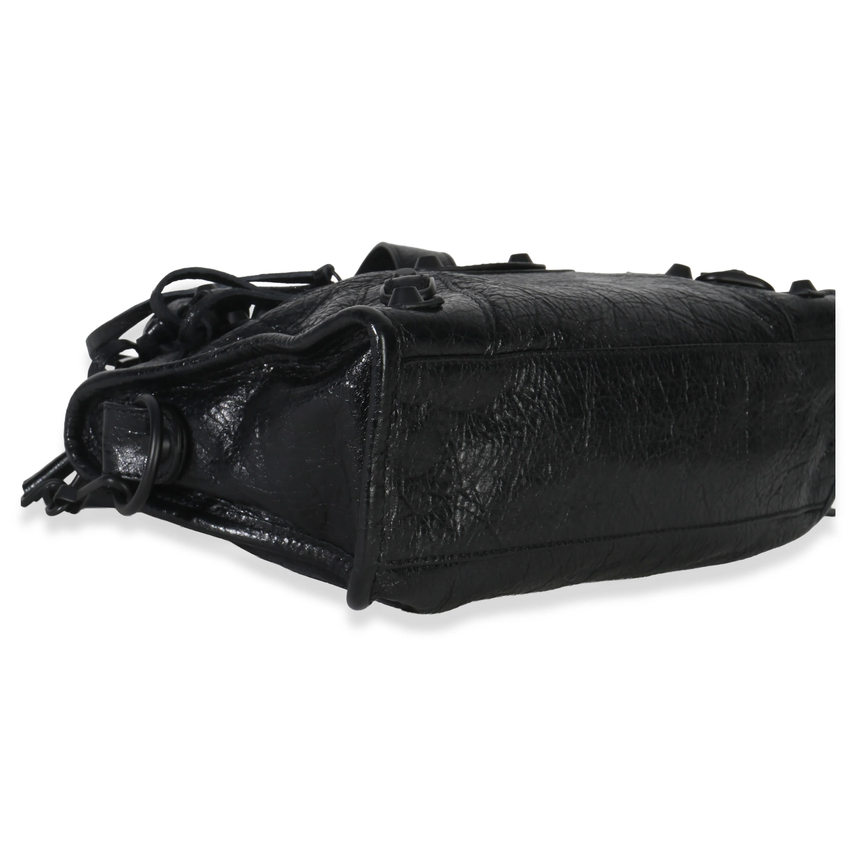 Black Agneau Classic Hardware Mini City Bag - Image 9