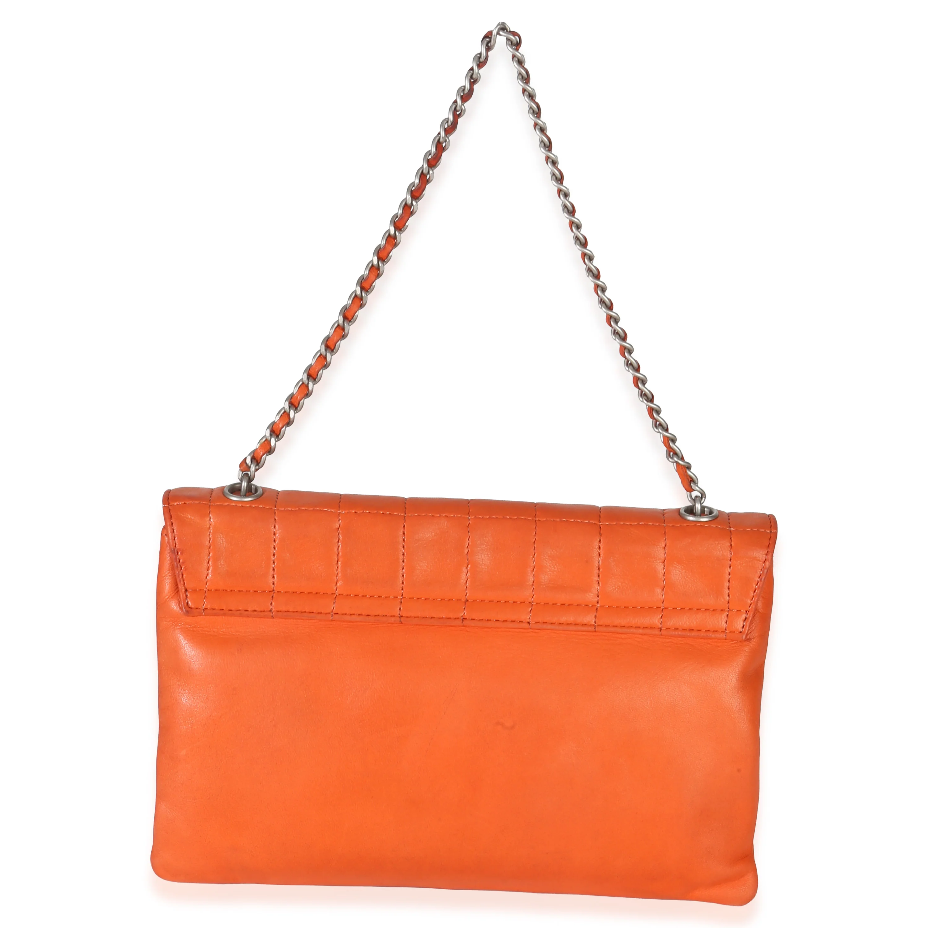 Orange Quilted Lambskin Chocolate Bar Mademoiselle Flap - Image 4