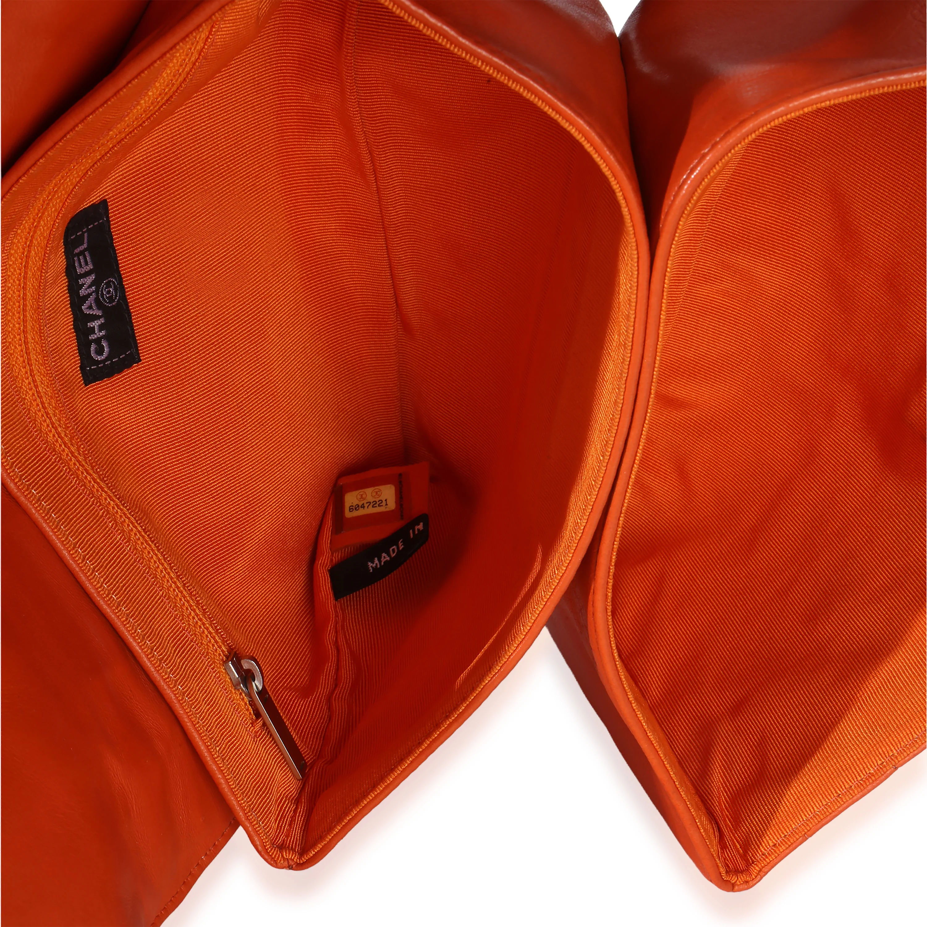 Orange Quilted Lambskin Chocolate Bar Mademoiselle Flap - Image 8