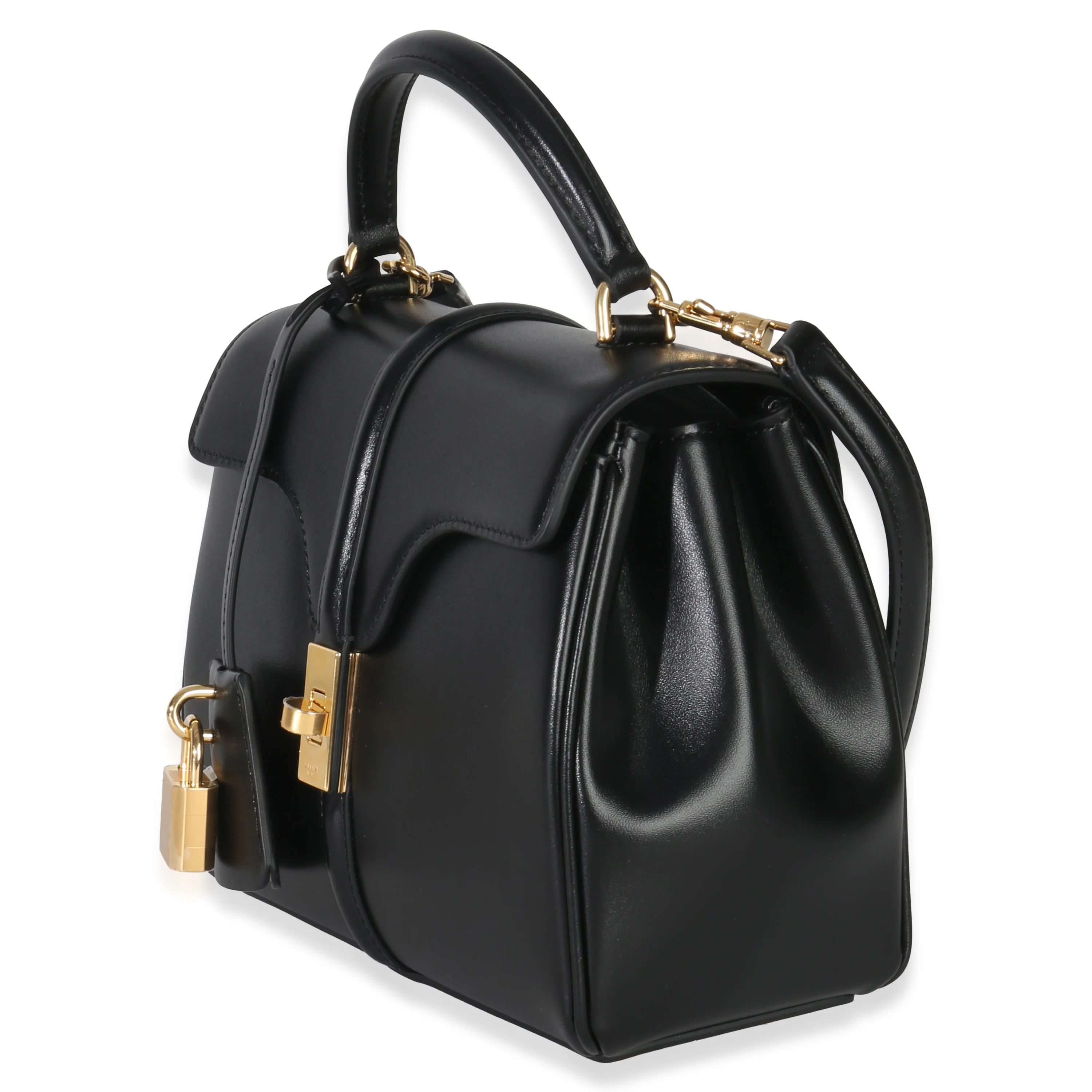 Black Satinated Calfskin Mini 16 Top Handle Bag - Image 2