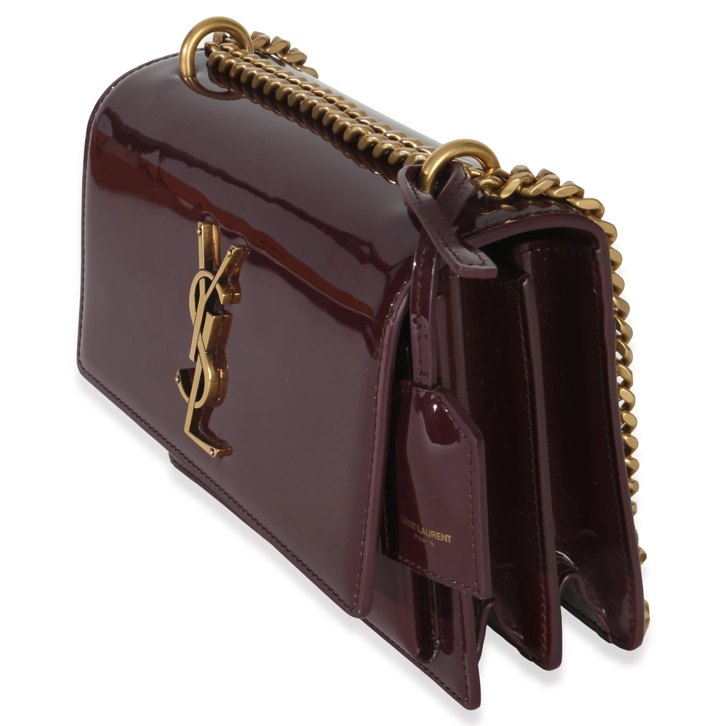Red Wine Patent Monogram Small Sunset Bag - Image 2