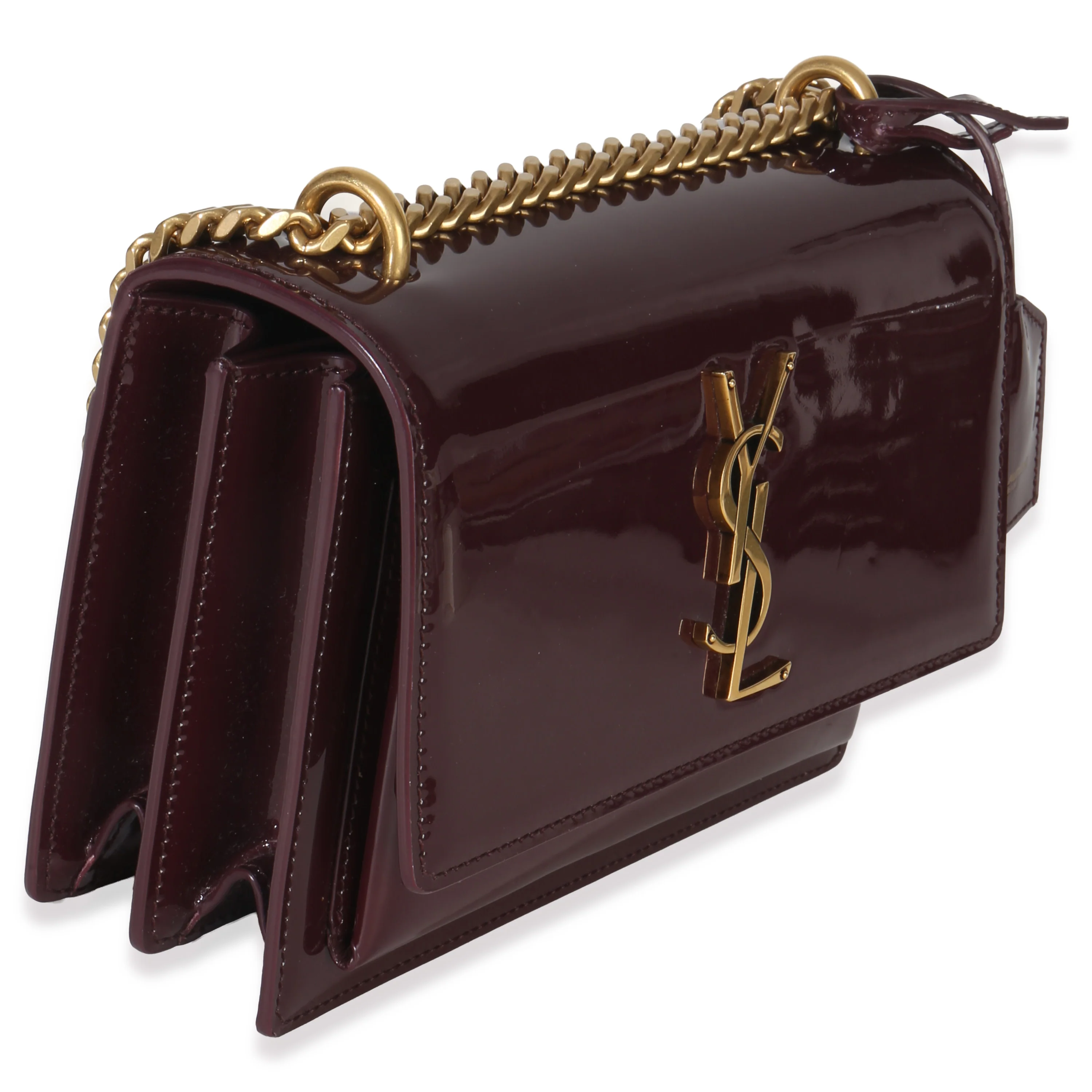 Red Wine Patent Monogram Small Sunset Bag - Image 3